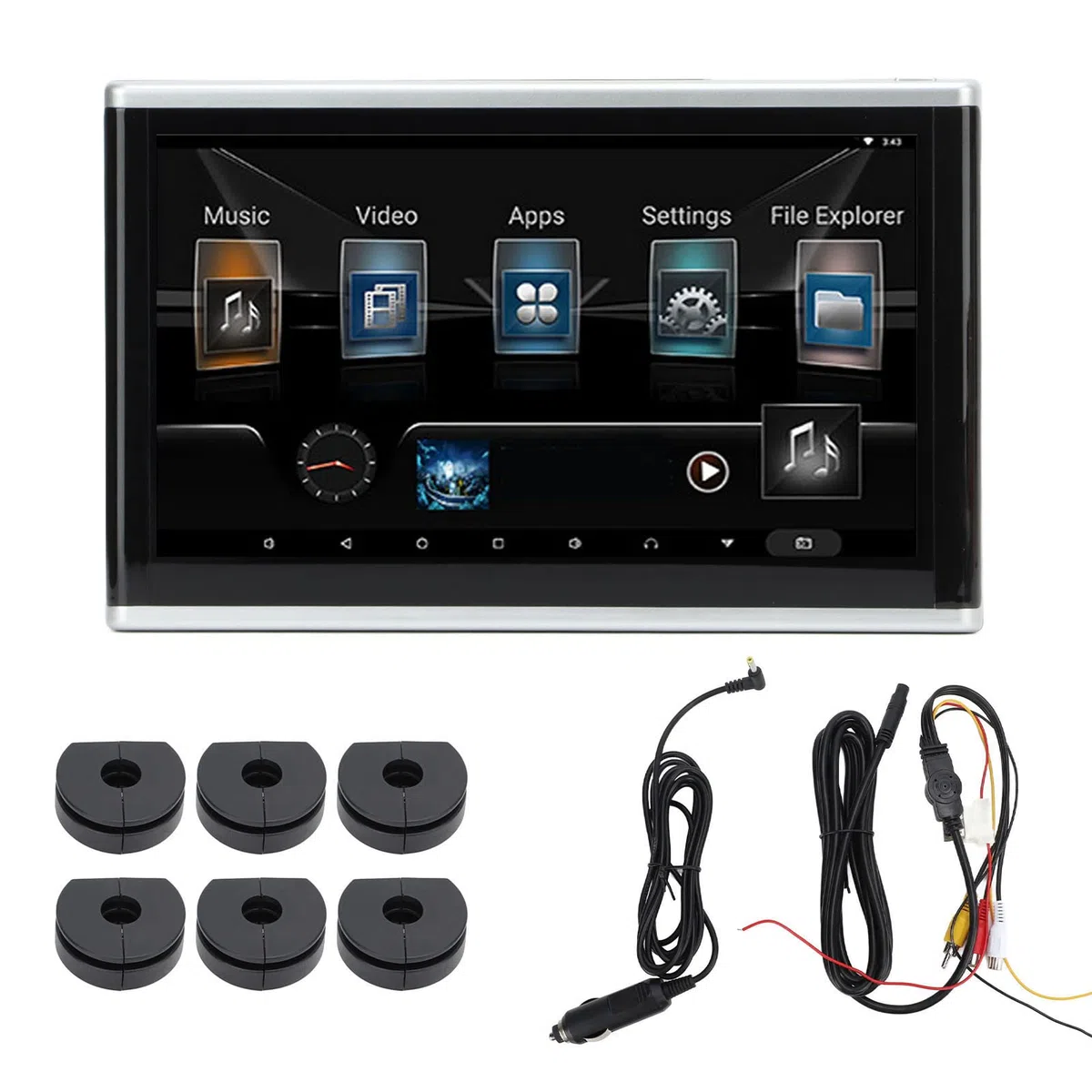 Pantalla Multimedia para Autom¨®vil, Reproductor de DVD para Reposacabezas para Conectar Tel¨¦fonos M¨®viles, Tabletas y Otros Dispositivos Inteligentes para Reproducir Videos,