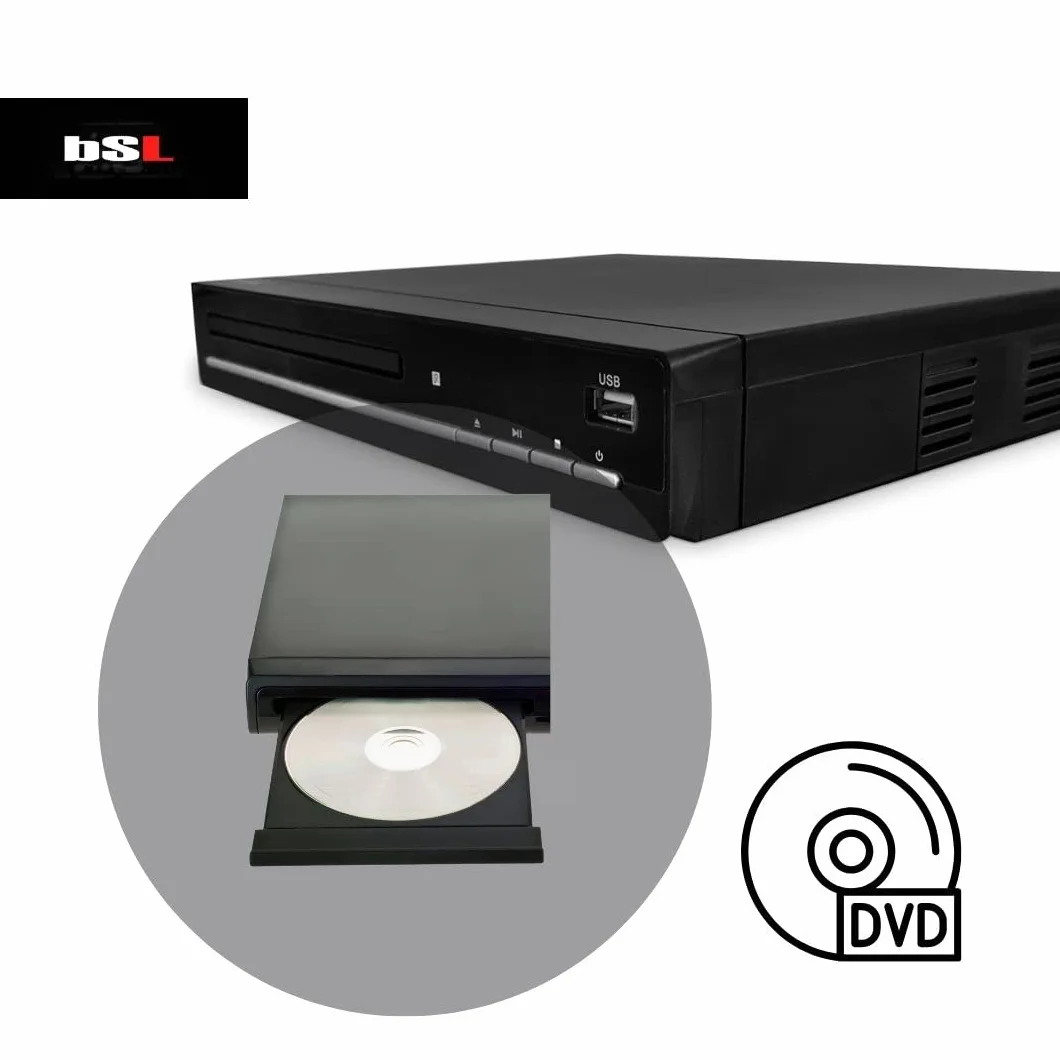 Reproductor de DVD BSL-351 multiformato DVD/CD/USB Multimedia | Salida HDMI y AV (Cable AV Incluido) | Mando a Distancia | para Todas Las regiones.