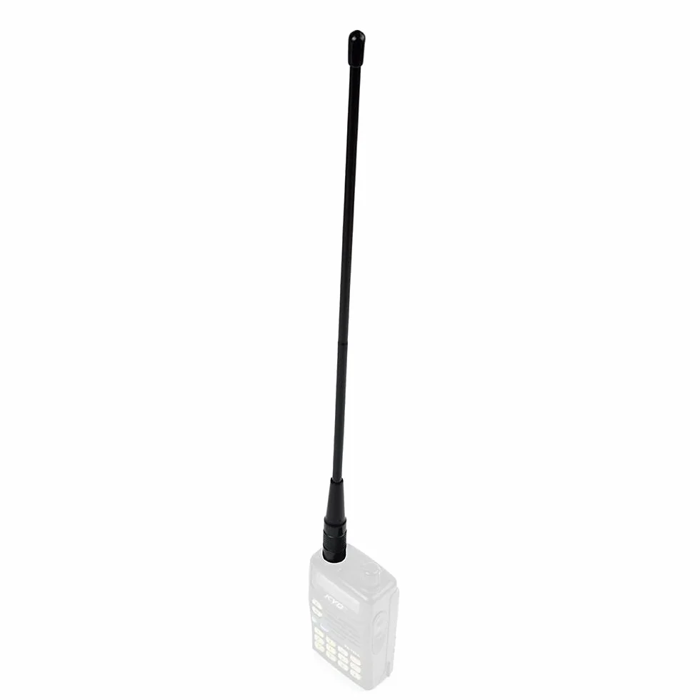 TWAYRDIO Antena Macho Sam UHF/VHF 144/430 MHz, antena Suave de látigo de Alta ganancia de 39 cm para Radio estándar de 2 vías Kenwood/YAESU/Vertex (paquete de 2)