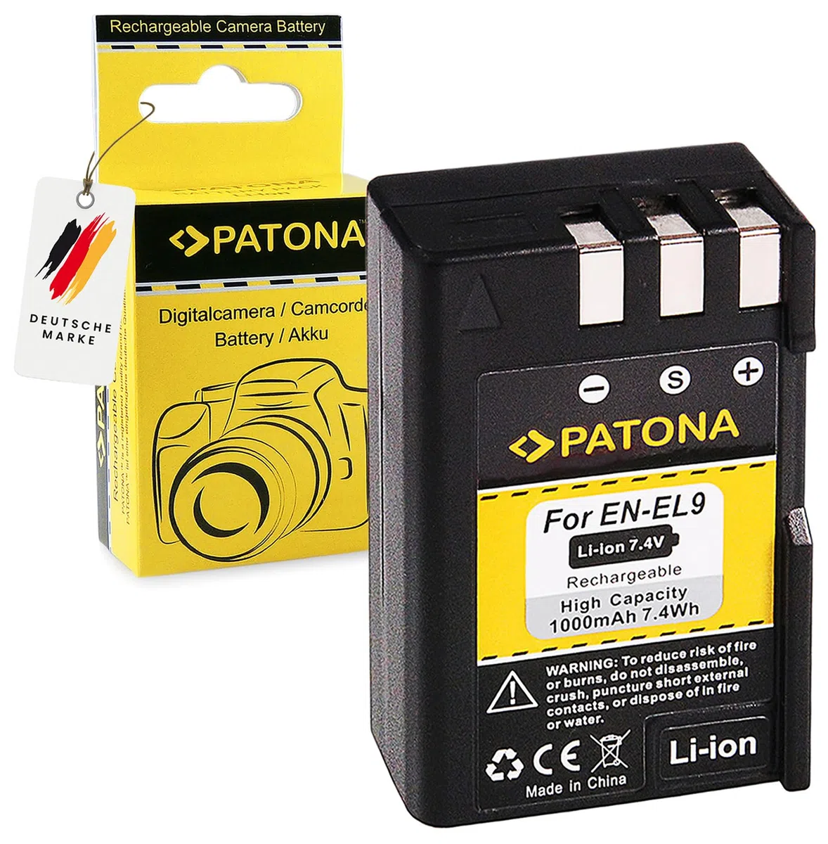PATONA 3en1 Set Cargador + Batería EN-EL9 – Recambio para Nikon EN-EL9, EN-EL9a – para Nikon D40, D40x, D60, D3000, D5000 – Mantiene Viva tu réflex de Confianza