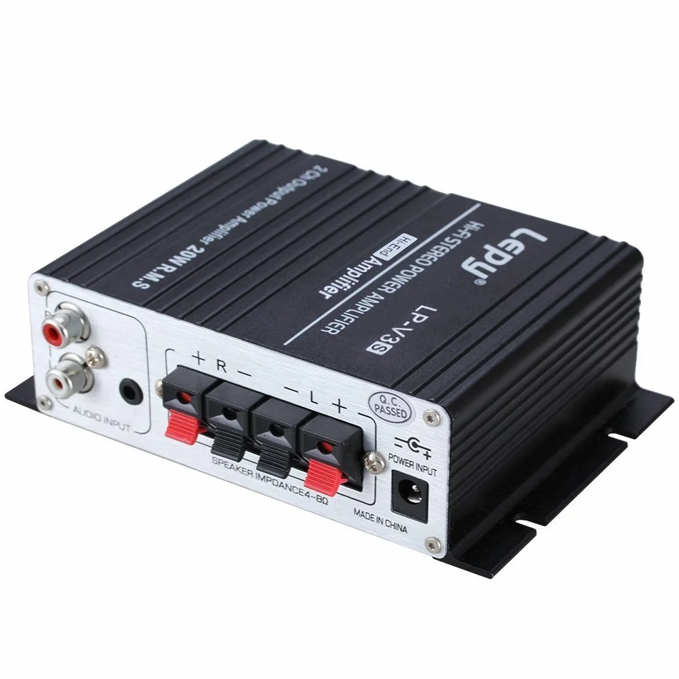 LEPY LP-V3s pequeño Amplificador de HiFi para Auto,PC, casa Corriente DC12V