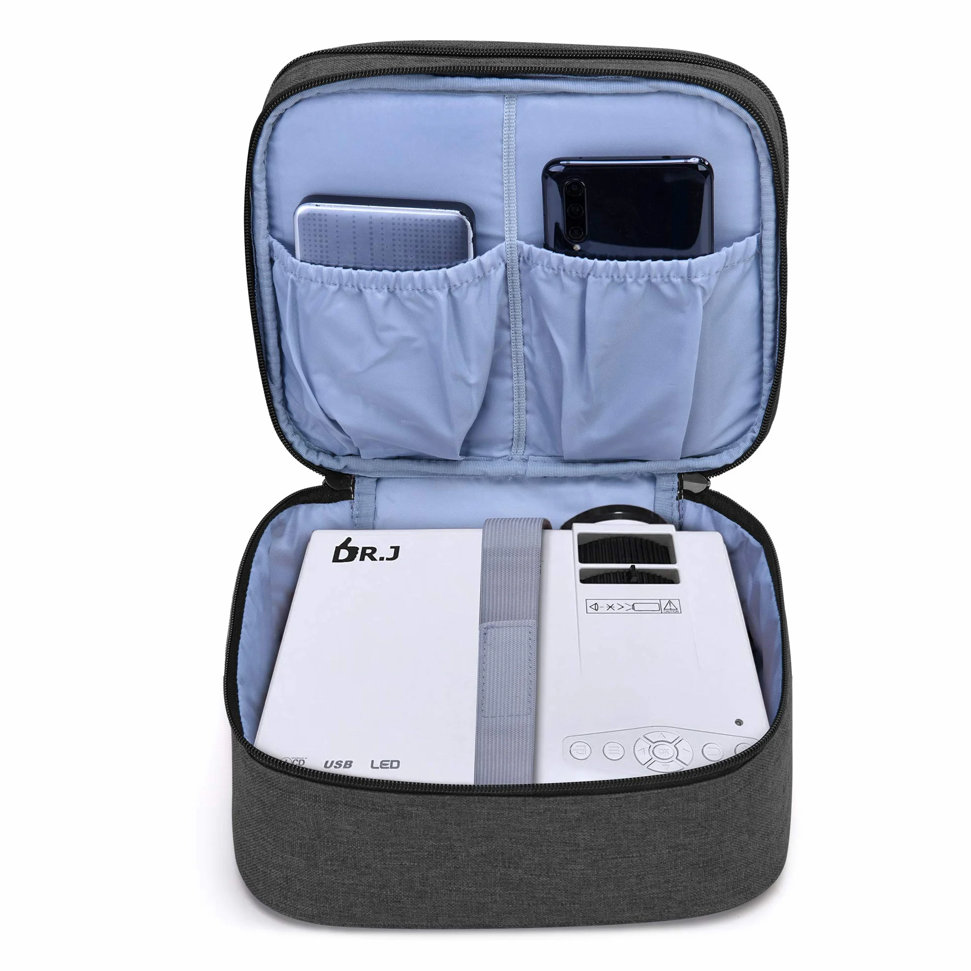 Luxja Bolsa para Mini Proyector, Maletin Proyector y Accesorios, Funda Proyector Portátil, Negro
