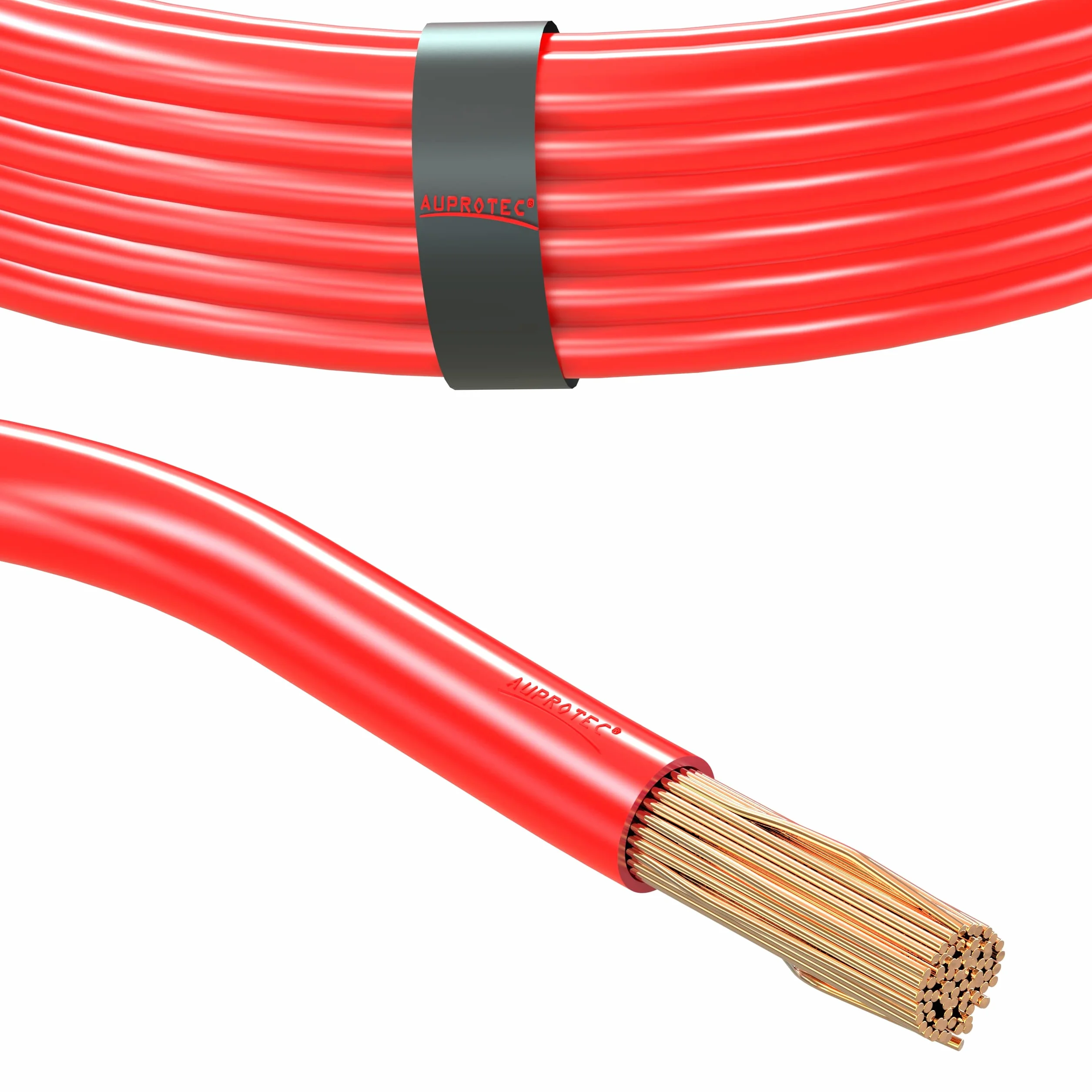 Cable eléctrico automovìl 10.0 mm² Cable unipolar de battería Longitud 1m 5m o 10m selección: 5m 10.0 mm² Hilo de Cobre, Rojo