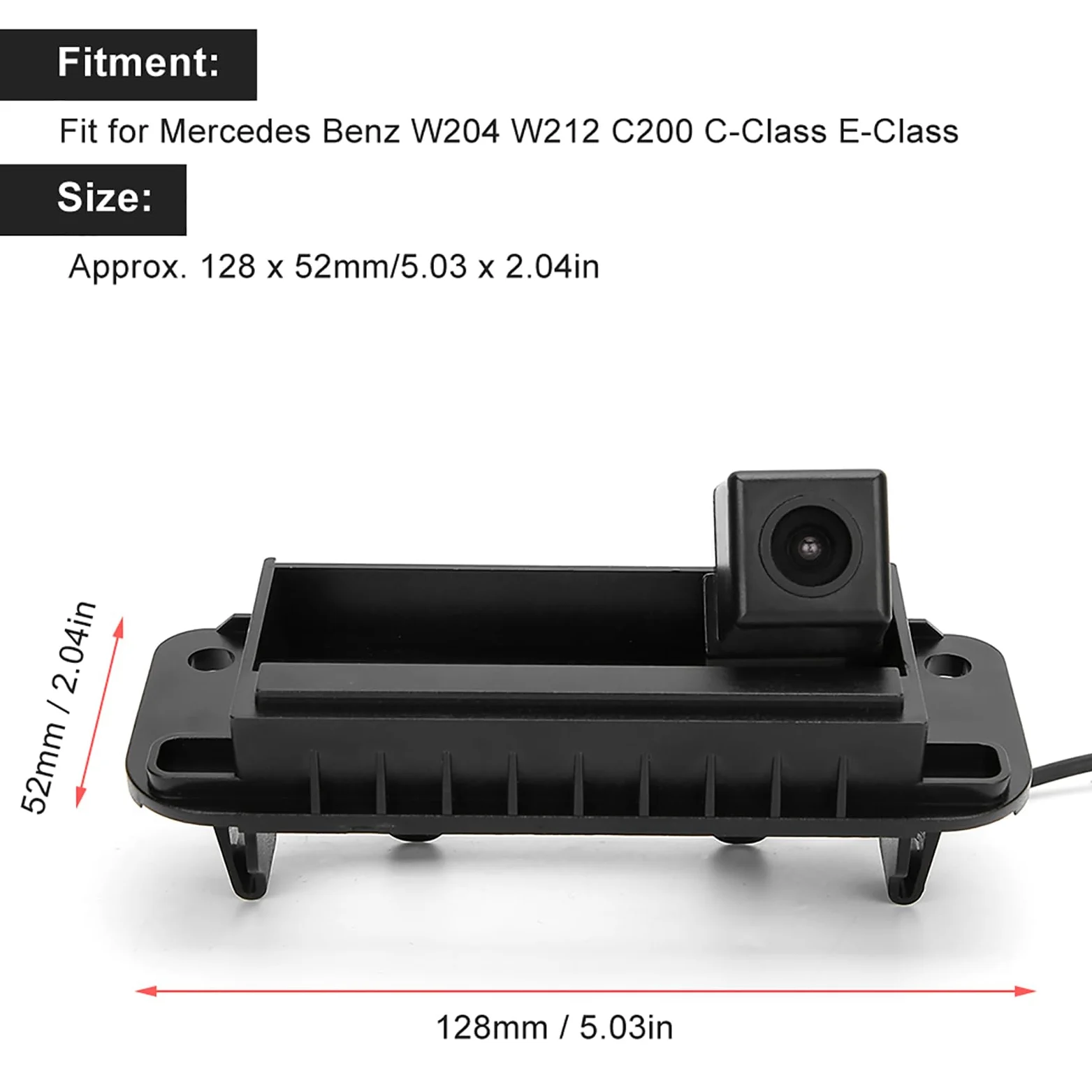 Cámara de Estacionamiento para Maletero, Cámara de Visión Trasera de Coche, Ajuste de Monitoreo Inverso para W204 W212 C200 Clase C Clase E