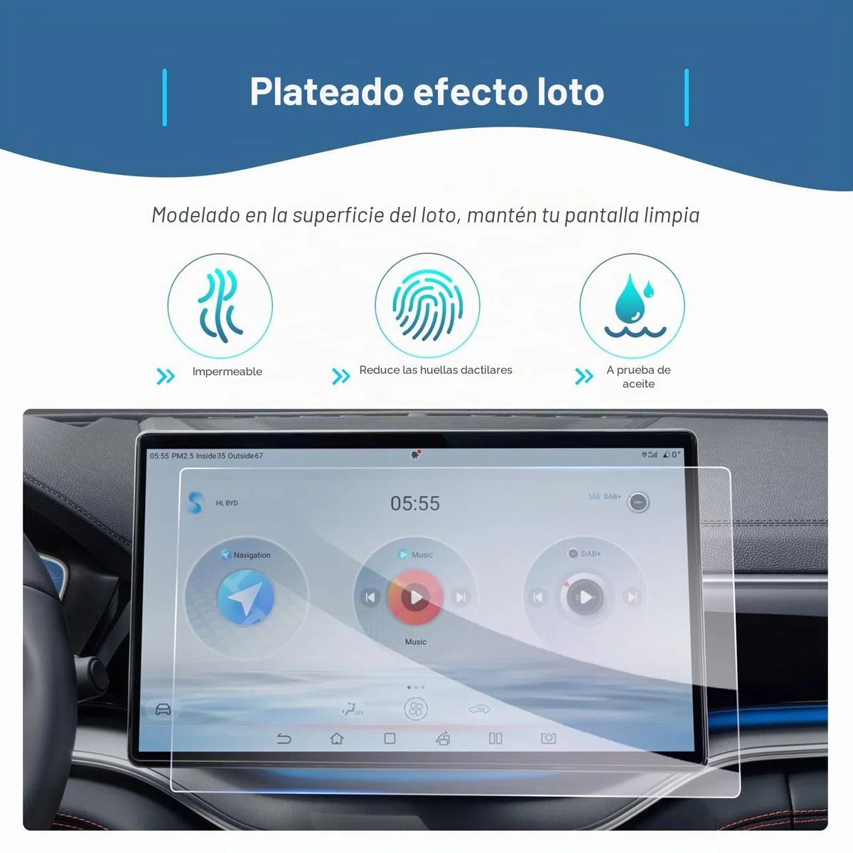 GAFAT Compatible con BYD Seal U DM-i EV/Sealion 7/Tang 2025 2026 2027 15,6" Navegación Protector de Pantalla, de Vidrio para 15,6" Seal U DMi Accesorios Touchscreen, Antigolpes, 9H Antiarañazos