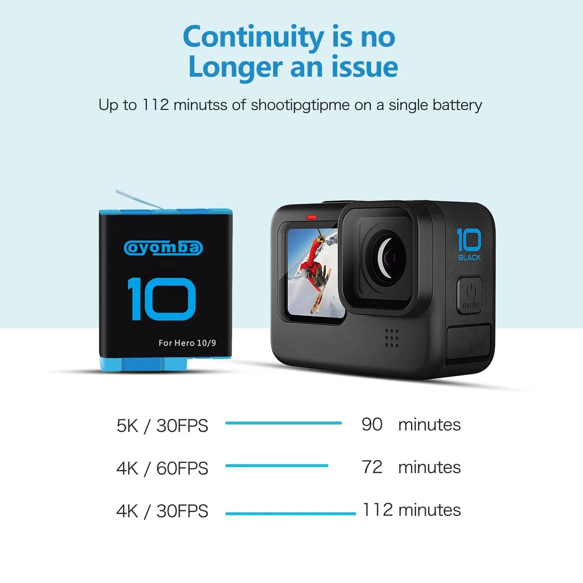 2000mAh - Batería Hero 10/9 de repuesto para GoPro Hero 9 Black, GoPro Hero 10 Black y cargador de almacenamiento cerrado de 3 canales (totalmente compatible con los accesorios oficiales GoPro