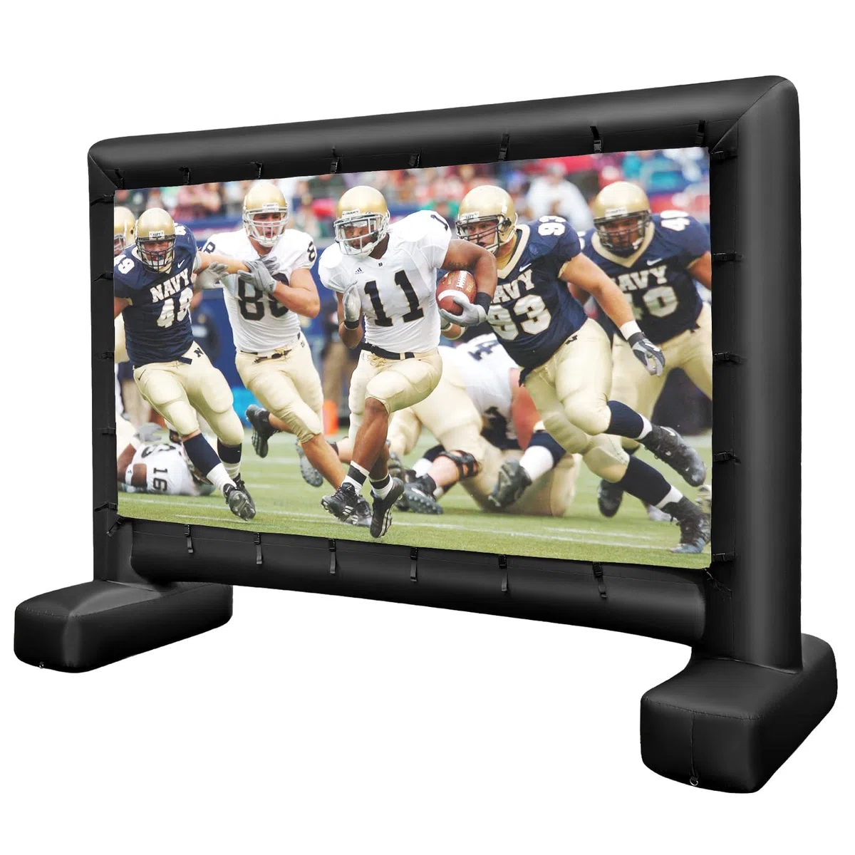 COSTWAY Pantalla Inflable para Proyector 16:9 327x183 cm Soplador de Aire Proyección Frontal y Trasera Exterior