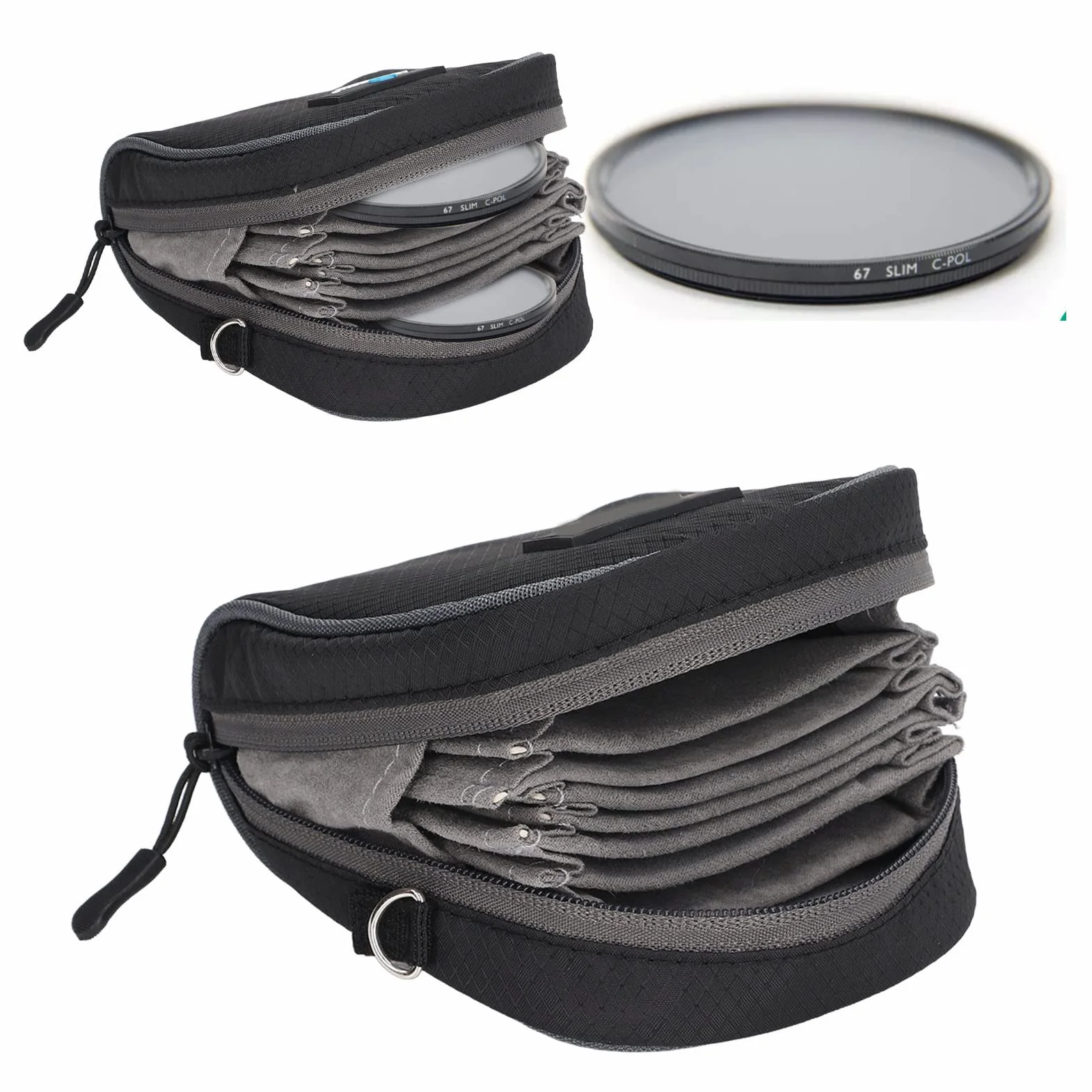 Estuche para Filtro de Lente de Cámara, Estuche para Filtro de Lente 8 Bolsillos Cartera de Almacenamiento de Filtro de Lente de Cámara para Filtro de hasta 95 Mm