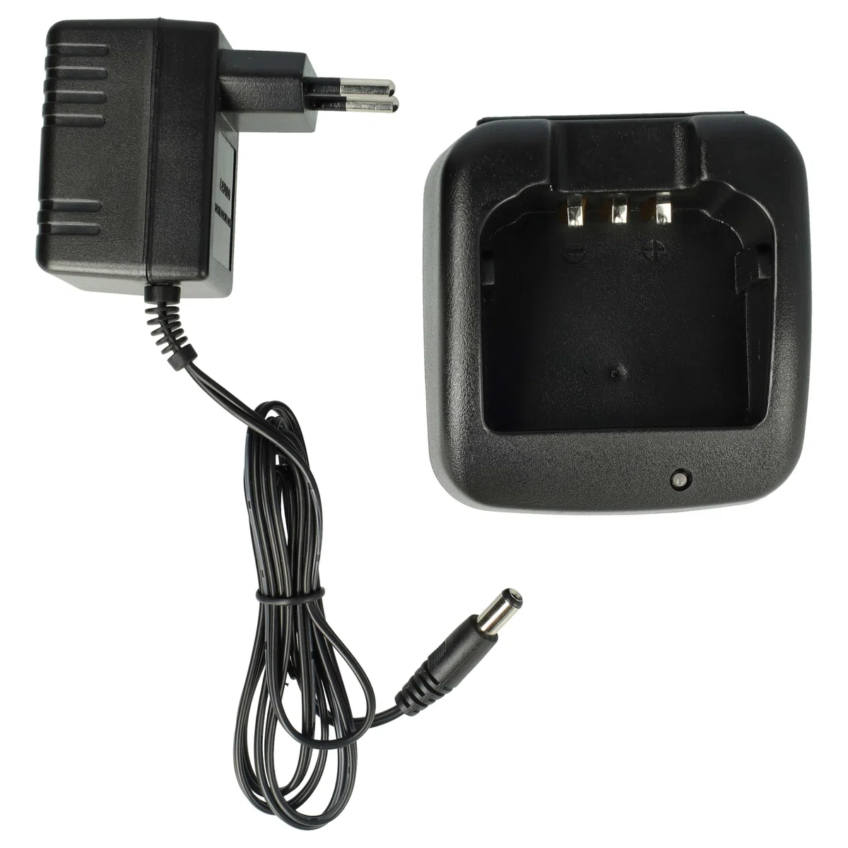 vhbw Cargador Compatible con Icom IC-F3360D, IC-F33GS, IC-F33G, IC-F33 baterías de Radio - Estación de Carga + Fuente de alimentación, 9 V
