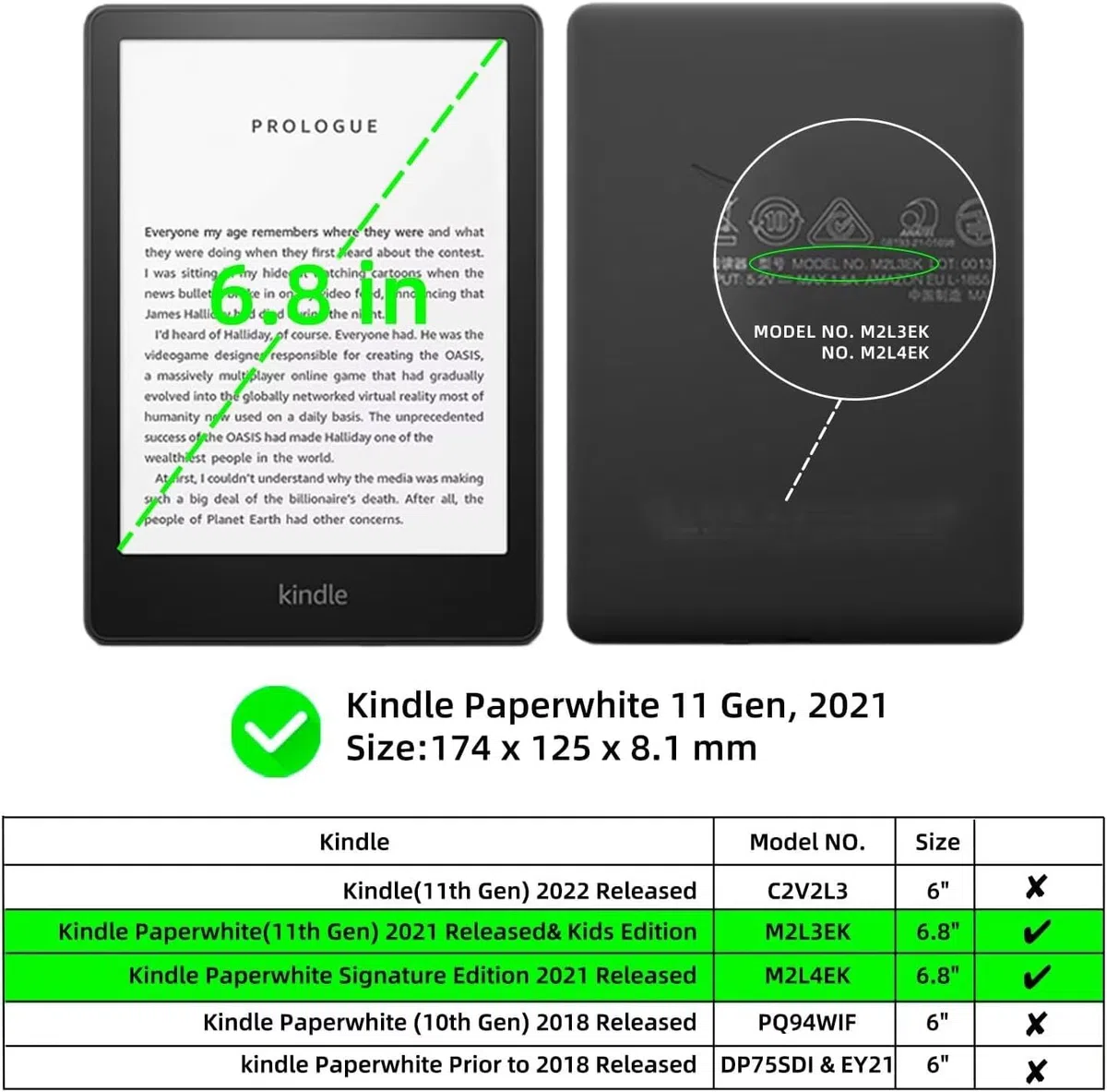 Fancity Funda para Kindle Paperwhite de 6.8 pulgadas, funda suave con correa de mano, apagado y encendido automático inteligente para Kindle Paperwhite Signature Edition y Kindle Paperwhite 11ª