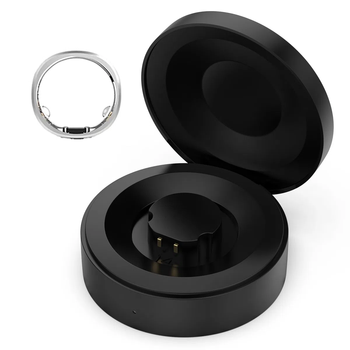 Generic Caja de Carga de Anillo Inteligente Tipo C, Cargador Portátil Seguro para Anillo Inteligente RingConn Gen1, Negro, 1 Unidad, Ideal para Uso en Automóvil (8-9#)
