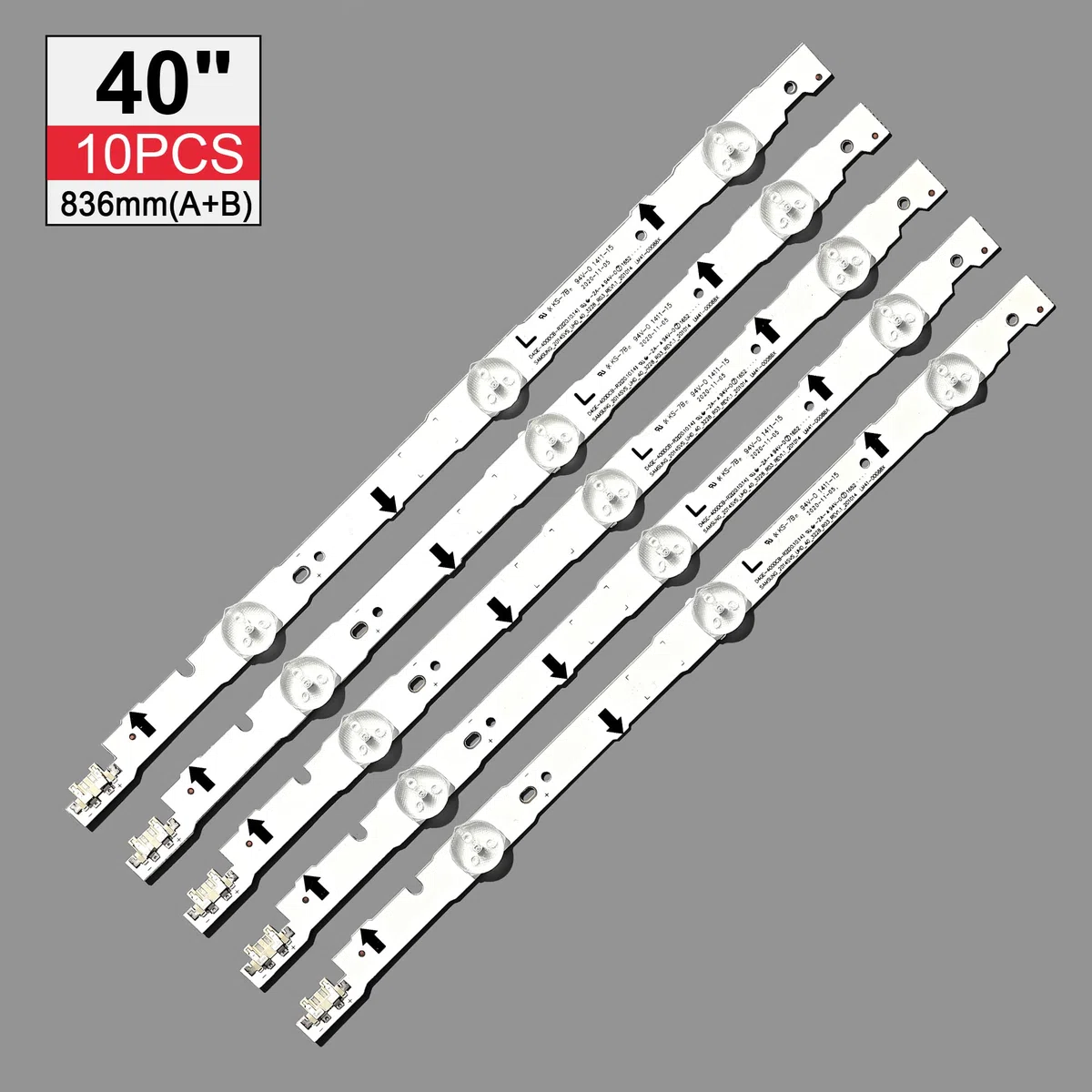 1 Juego = 10 Uds Tira de LED for iluminación Trasera for Samsung UE40H6200 D4GE-400DCA-R2 R1 400DCB-R2 R1 BN96-30450A 30449A BN96-38890A 38889A 30417A