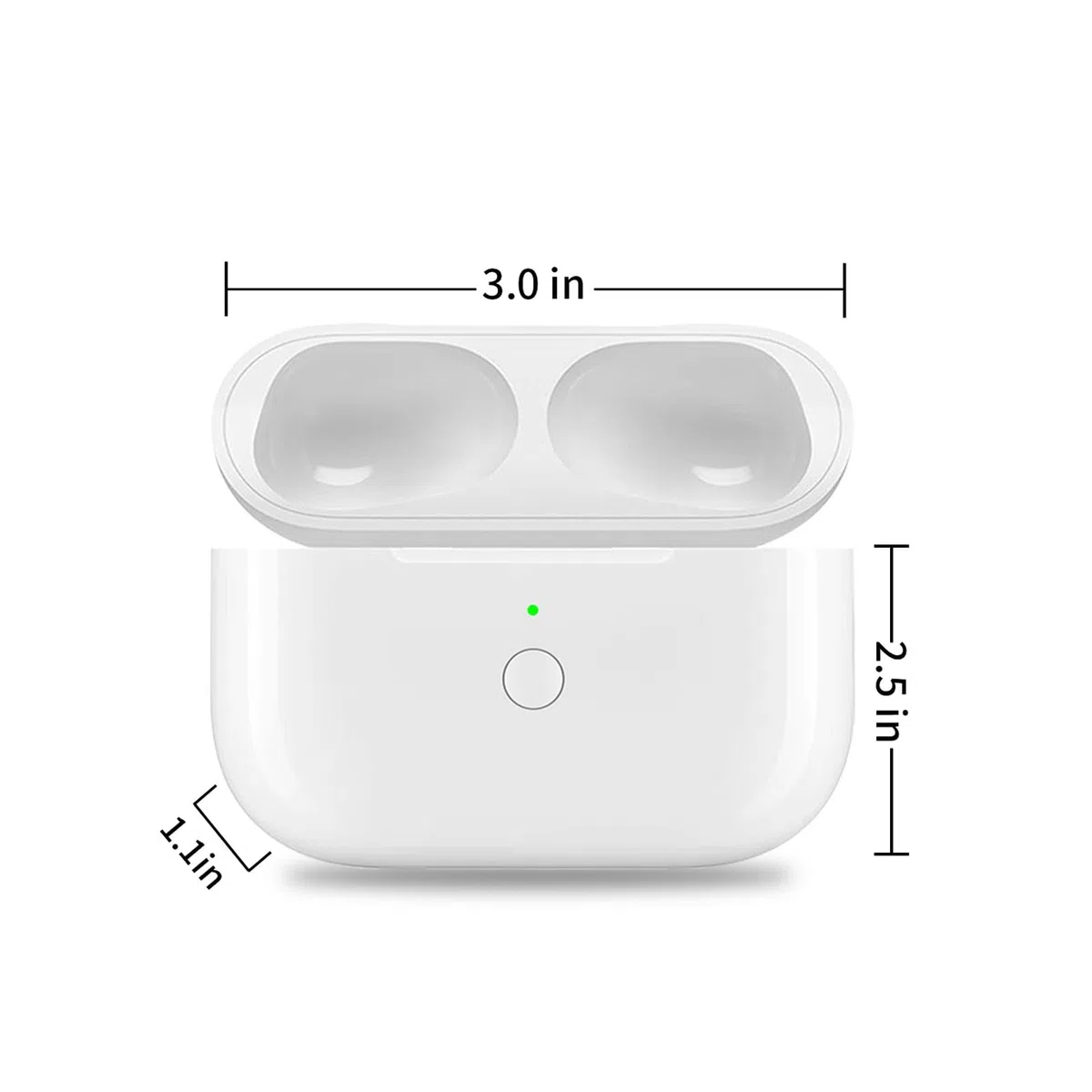 Estuche de Carga Inalámbrica para AirPods Pro 2, Reemplazo de Estuche de Cargador Portátil con Botón de Sincronización de Emparejamiento Bluetooth, Batería Incorporada de 680 MAh