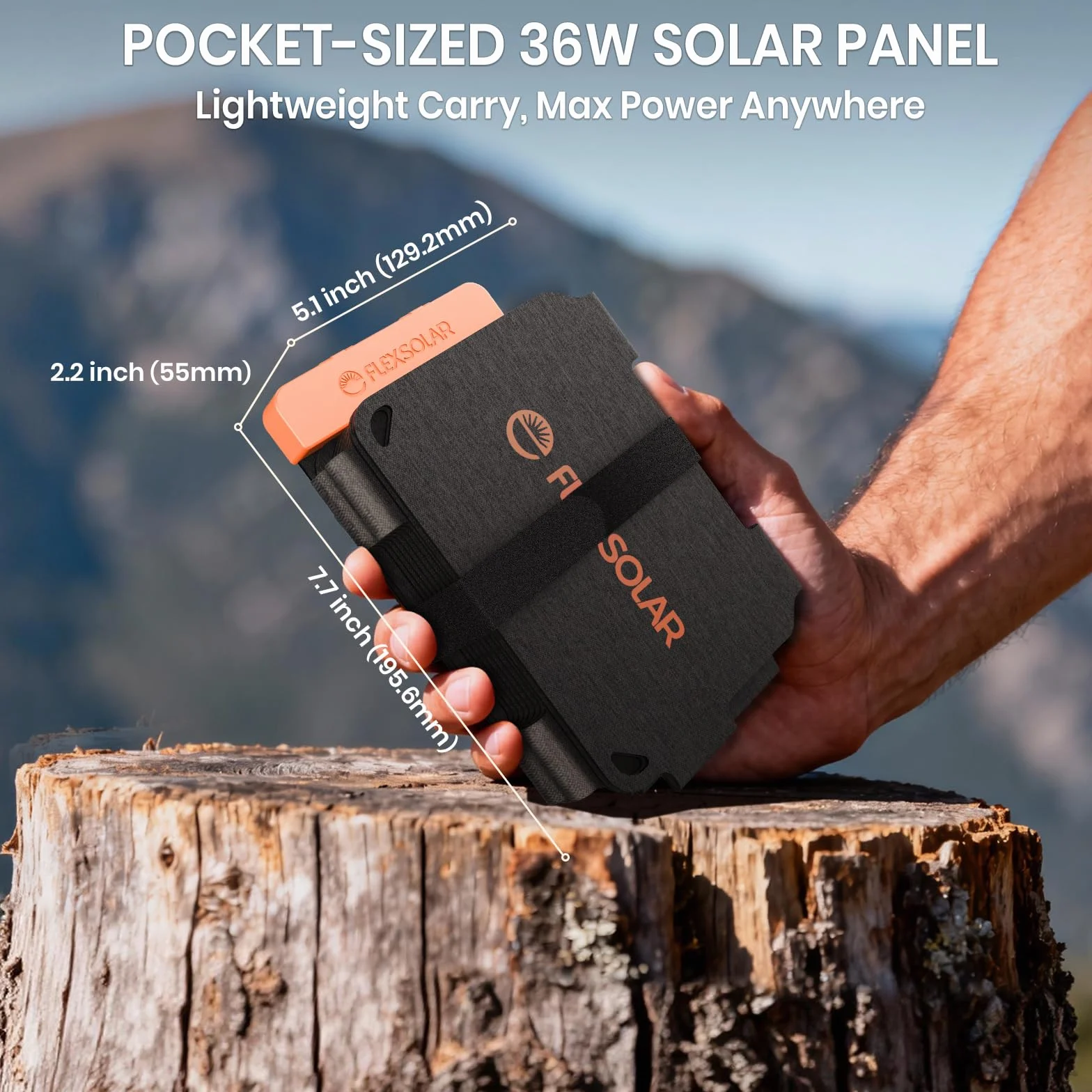 Flexsolar Mini Cargador Solar Plegable 36 W - Panel Solar Resistente al Agua - Con Puertos USB-A/USB-C/CC - Para Estaciones de Alimentación, Smartphones, Tabletas, Bancos de Energía, Camping