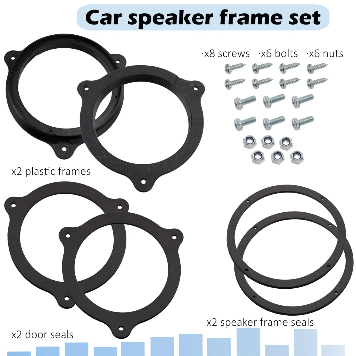 AERZETIX | Kit de 2 adaptadores/Soportes para Altavoces Ø165mm Compatible con Renault Clio MK4 para Puertas Delanteras