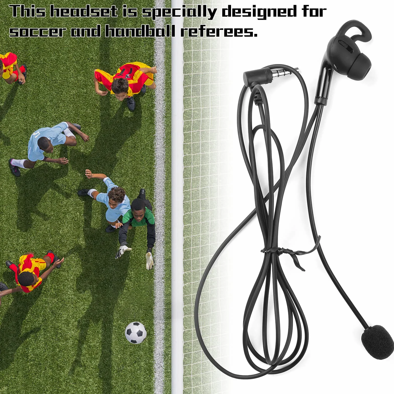 Auriculares de árbitro con micrófono de Repuesto para intercomunicador V6 Pro/V6C/V4 Plus/ V4C Plus/FBIM