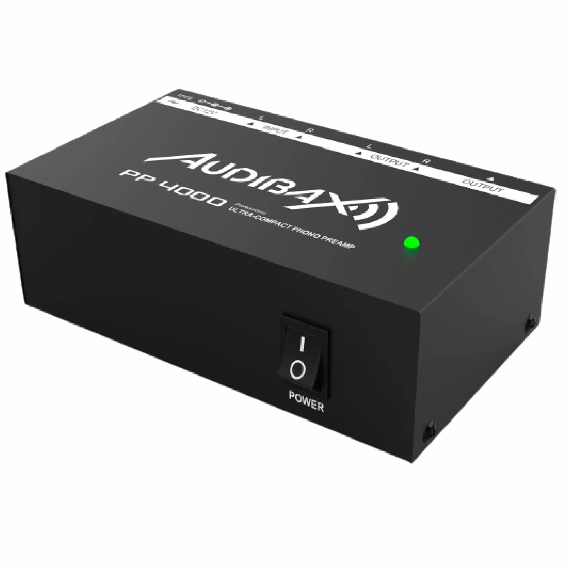 Audibax PP4000 - Preamplificador Previo de Phono RIAA para Tocadiscos - Interruptor ON/Off - Adaptador de Corriente 12V DC - Preamp de Audio Estéreo Hi-Fi para Giradiscos - Conector RCA
