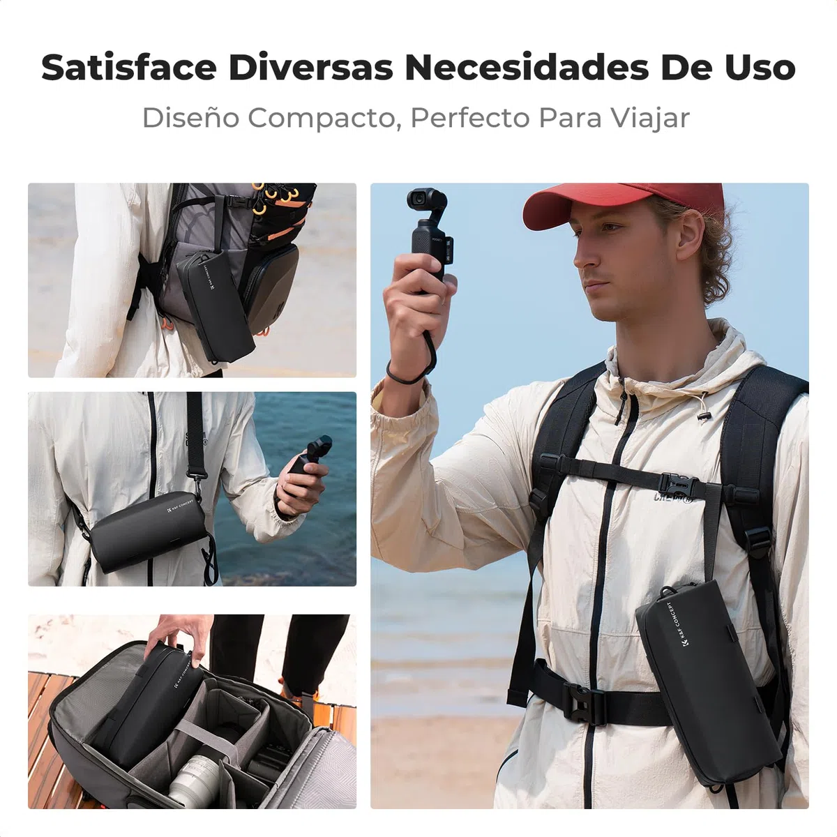 K&F CONCEPT Bolsa de Transporte para dji OSMO Pocket 4/3, Estuche de Almacenamiento, Funda Impermeable Portátil Compatible con dji OSMO Pocket 4/3 Creator