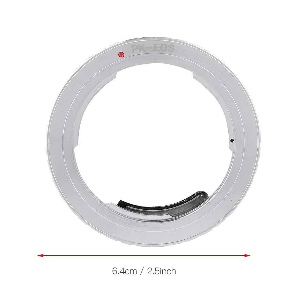 EBTOOLS Adaptador de Lente de Cámara PK-EOS con Contacto Eléctrico para Lente Pentax K para Cámaras Canon EOS, Accesorios para Lentes de Cámara