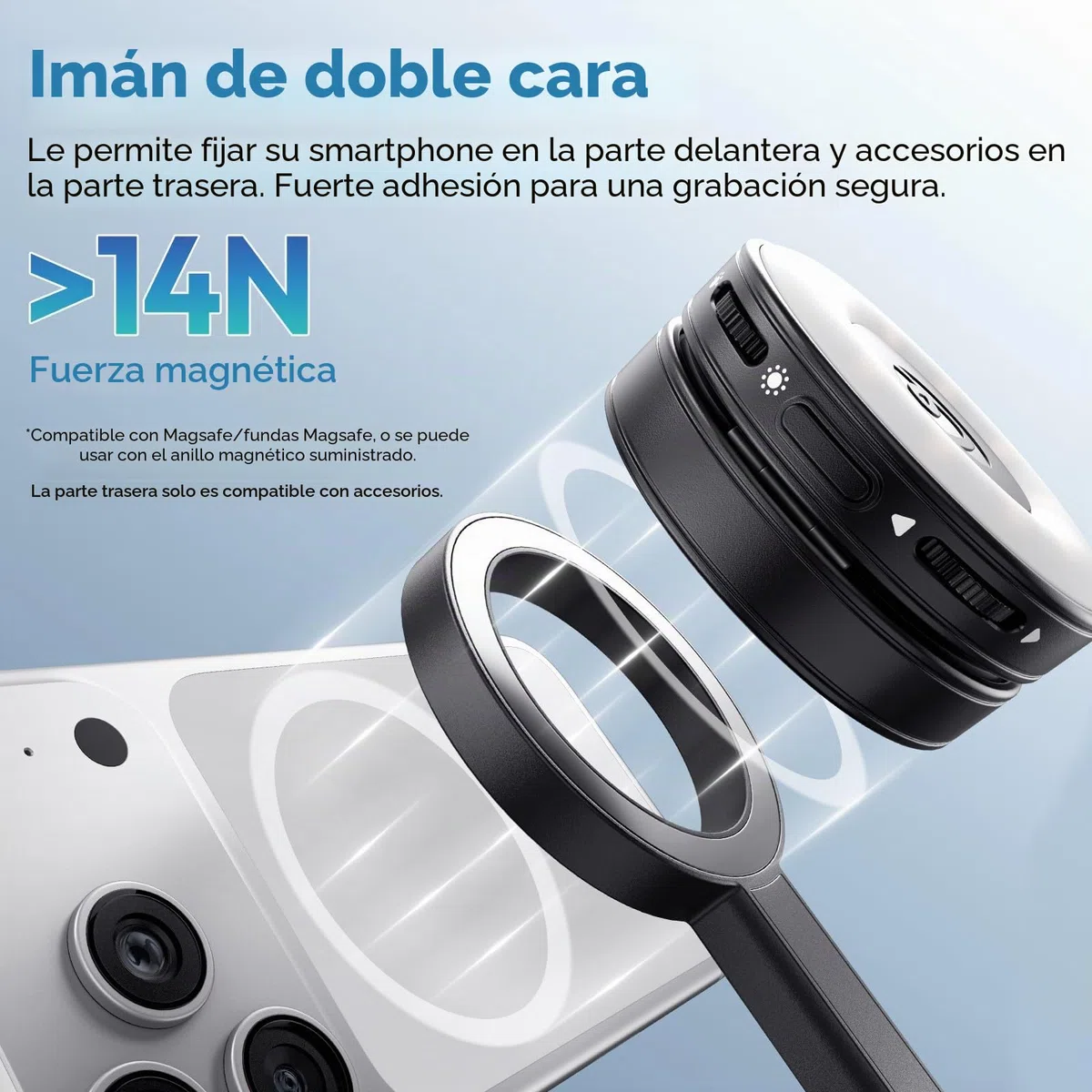 ULANZI SK-21 Trípode Magnético para Teléfono 180cm, Soporte Autodesplegable con 4 Patas, Palo Selfie Bluetooth, Compatible con iPhone 12-17, MagSafe y Samsung