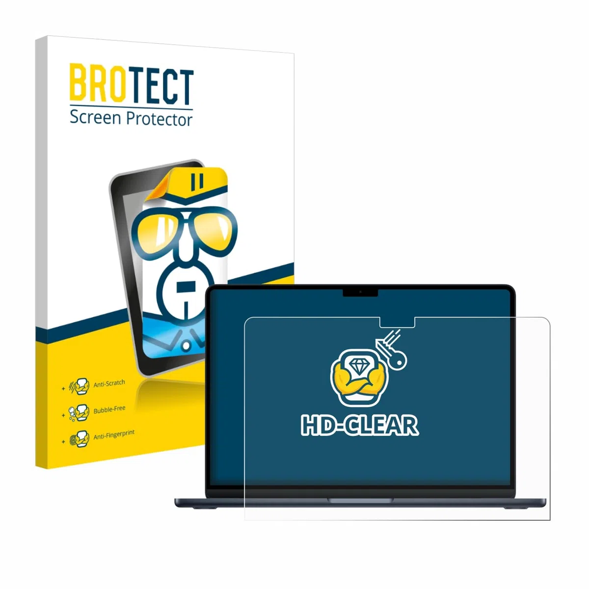 BROTECT Protector Pantalla para Apple MacBook Air 13" M4 2025 / M5 2026 Protector Transparente Anti-Huellas