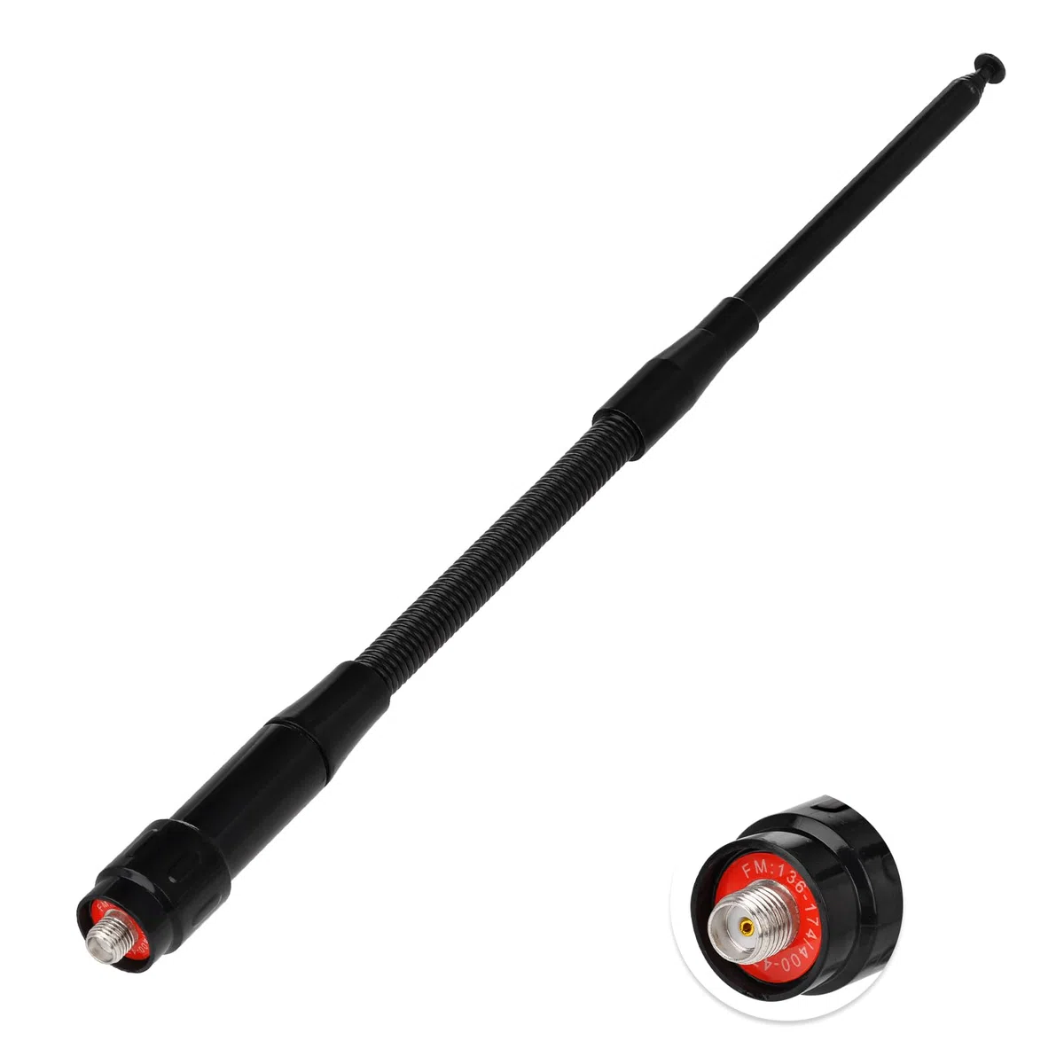 Bingfu Antena Telescópica de Banda Dual de 136-174/400-460 MHz con Conector SMA Hembra para Radios Portátiles Baofeng UV-5R BF-F8HP 888S, Flexible y Retráctil para un Alcance Extendido