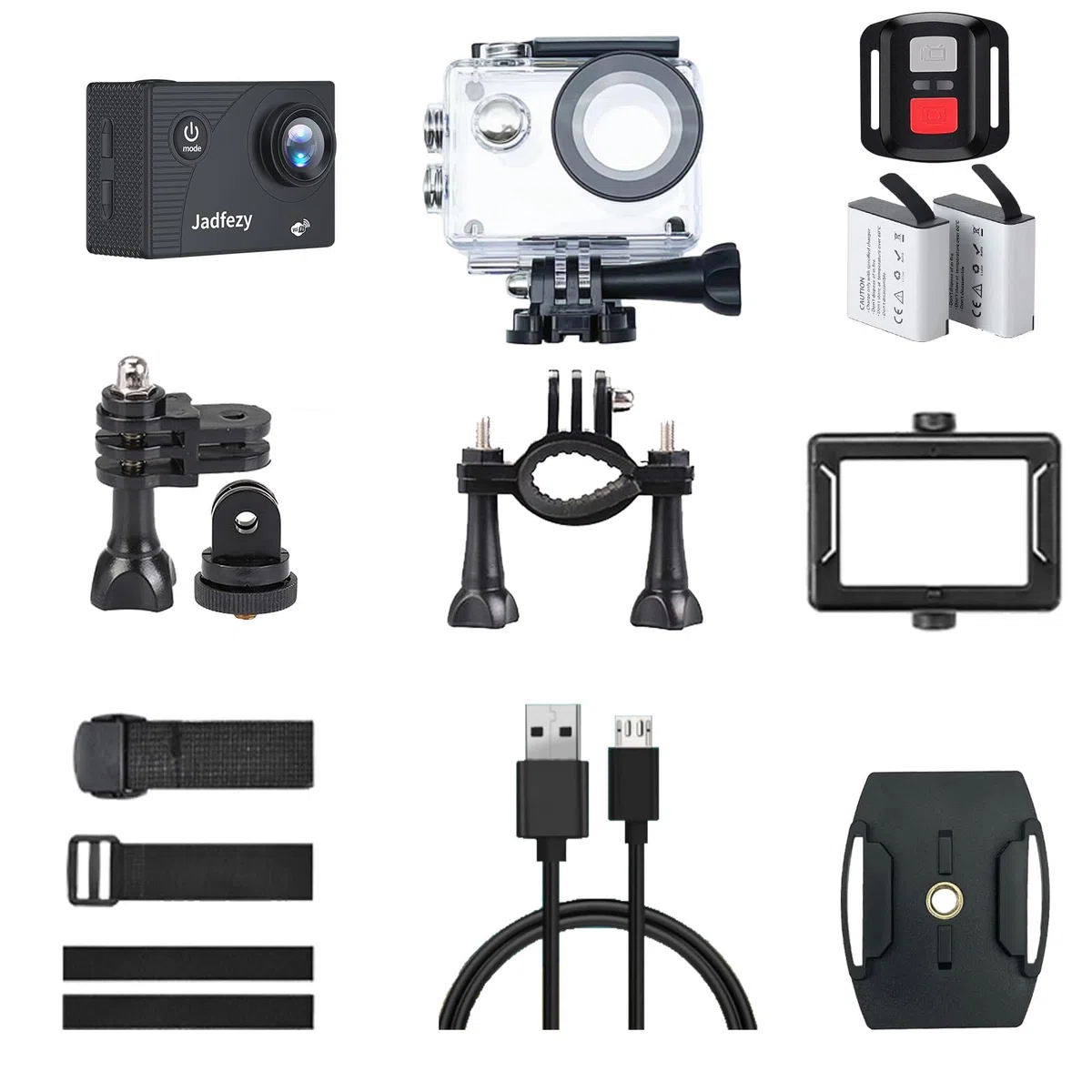 Cámara de acción WiFi HD 1080P, cámara de acción de 12 MP con mando a distancia, cámara subacuática resistente al agua hasta 30 m/98 pies con 2 pilas de 1050 mAh y kit de accesorios para casco