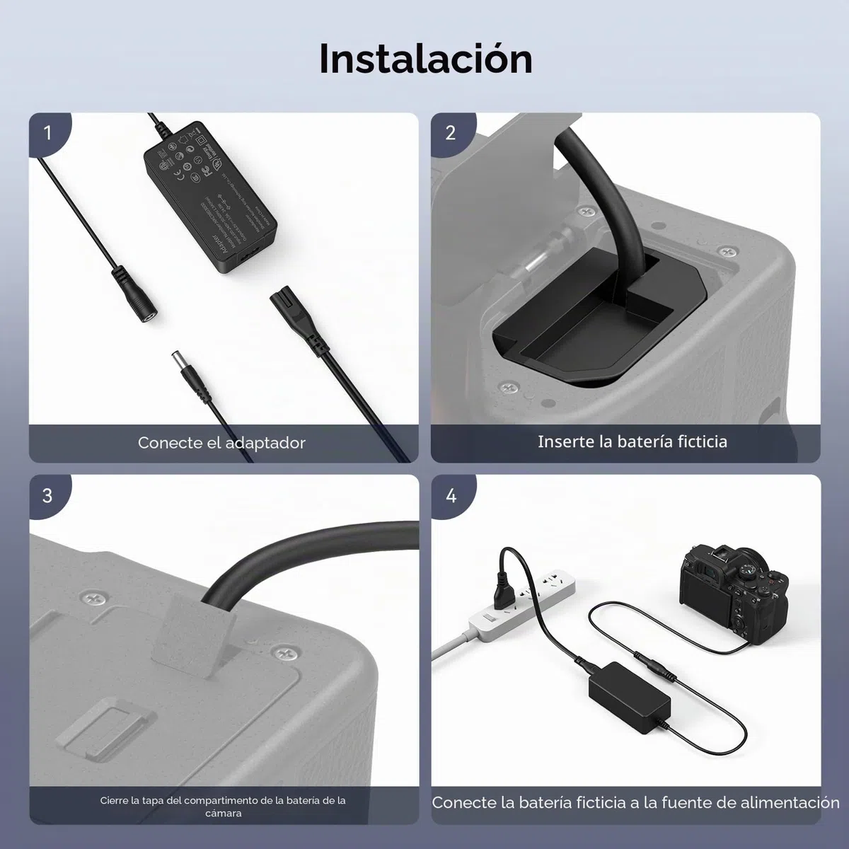 SMALLRIG NP-FZ100 Kit Adaptador de Fuente de Alimentación de Batería Ficticia para Sony A6600 / A9 II / A7 III /A7R III / A1 / A7C / A7S III / A7R IV /A7R V / A6700-4269B