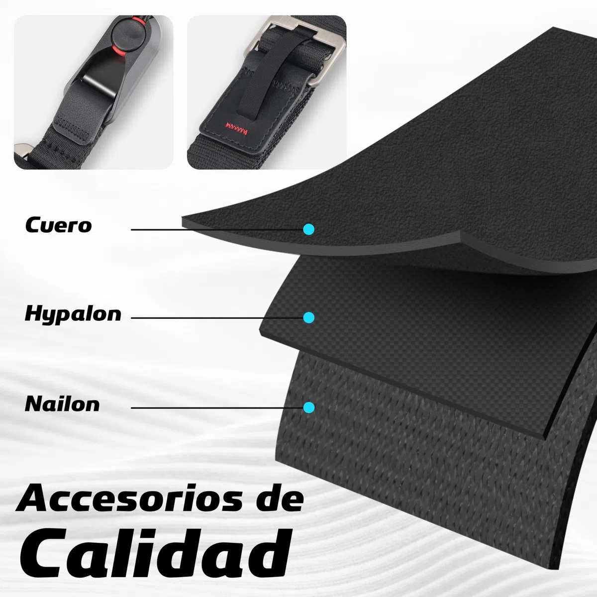 Sunya Correa de Cámara con Hebilla Liberación Rápida. Hecho de nylon de avanzado, ajustable con una sola mano, compatible con todas las cámaras, capacidad máxima de carga de 90 kg.
