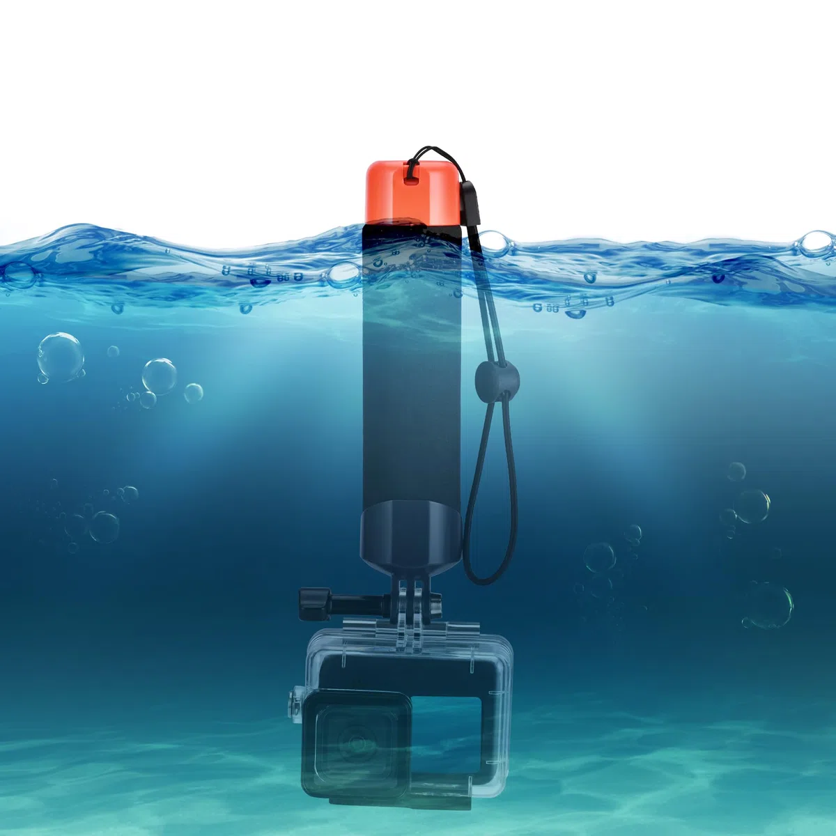 Empuñadura Flotante para GoPro, Palo Impermeable + Mini trípode (Juego de accesorios) Compatible con GoPro Hero 13/12/11/10/9/8/7/6/Max, DJI Osmo Action, AKASO, WOLFANG y otras cámaras de acció