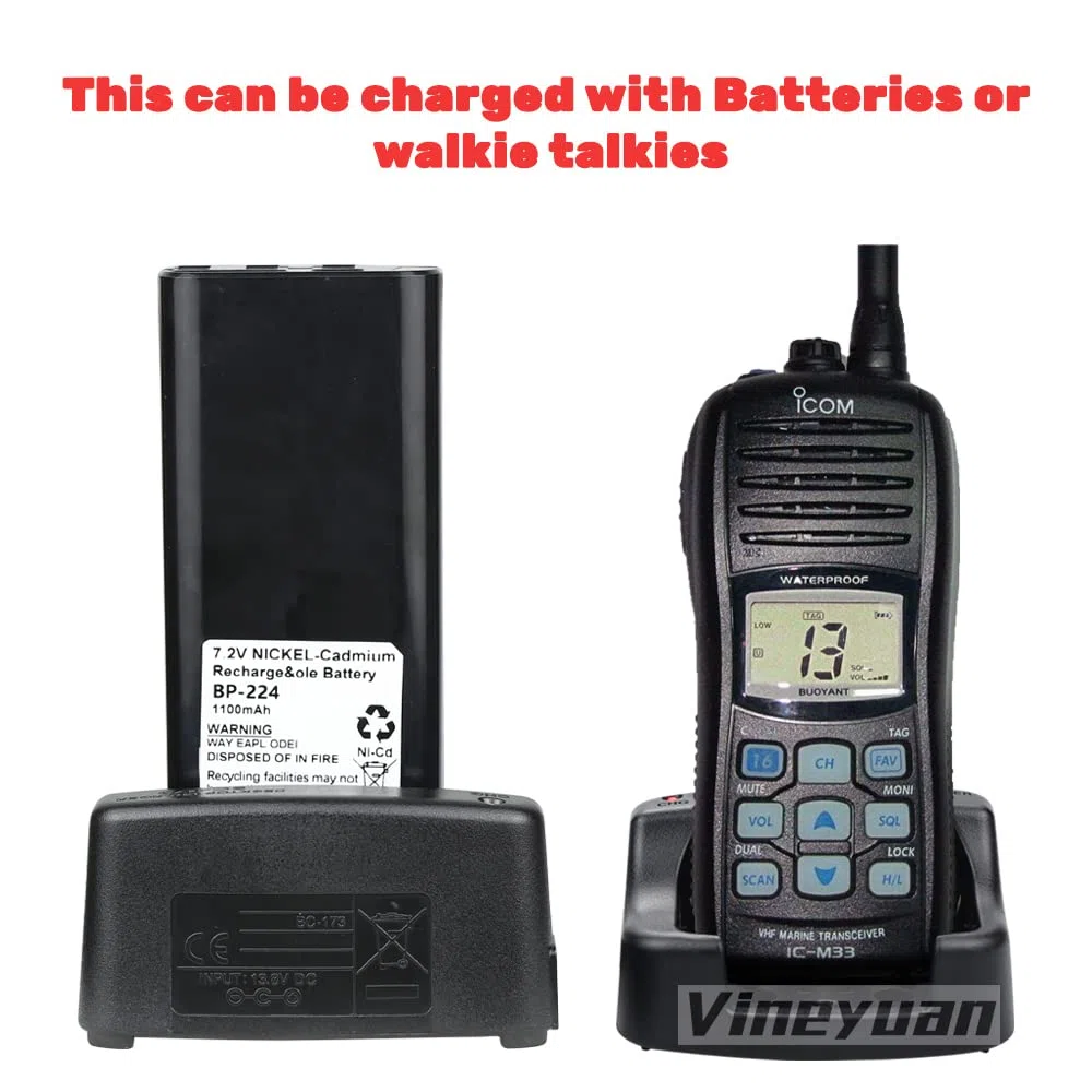 BC-173 Cargador de Escritorio para Icom IC-M2A IC-M2 IC-GM1600 IC-M32 IC-M31 IC-M32 IC-M33 IC-M34 IC-M35 IC-M36 BP-224 BP-252 BP-234 Cargador de batería