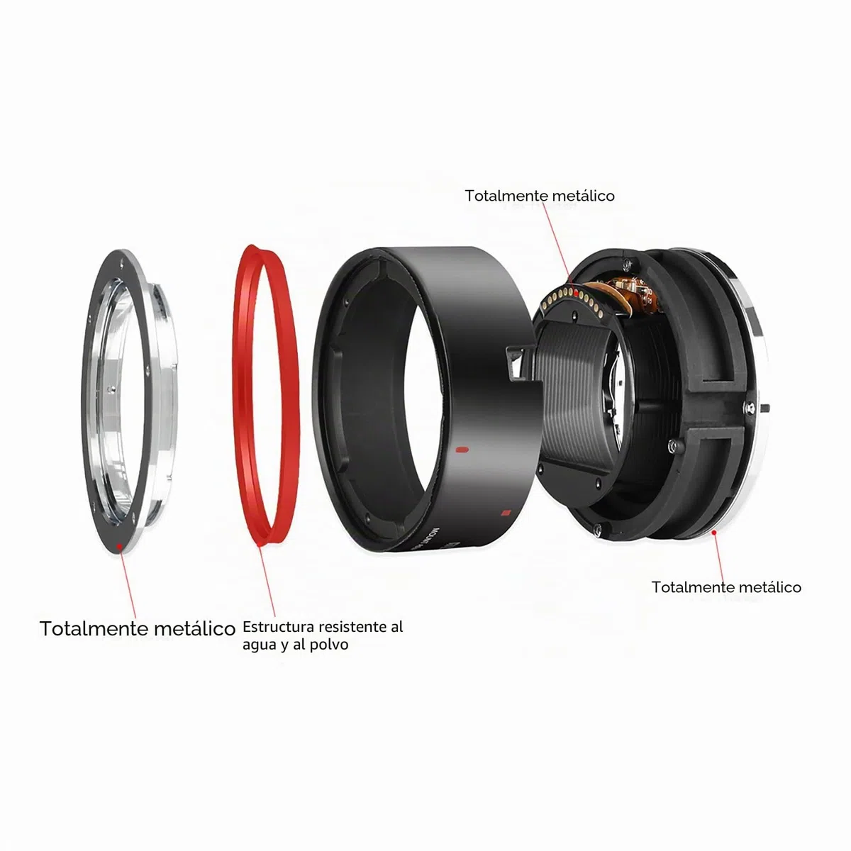 Meike MK-EFTR-A - Adaptador de Lente de Metal EF-EOSR Convertidor de Montaje de Enfoque automático para Lentes Canon EF/EF-S a cámaras EOS-R EOS-RP R5 R6 C70 y Red Komodo