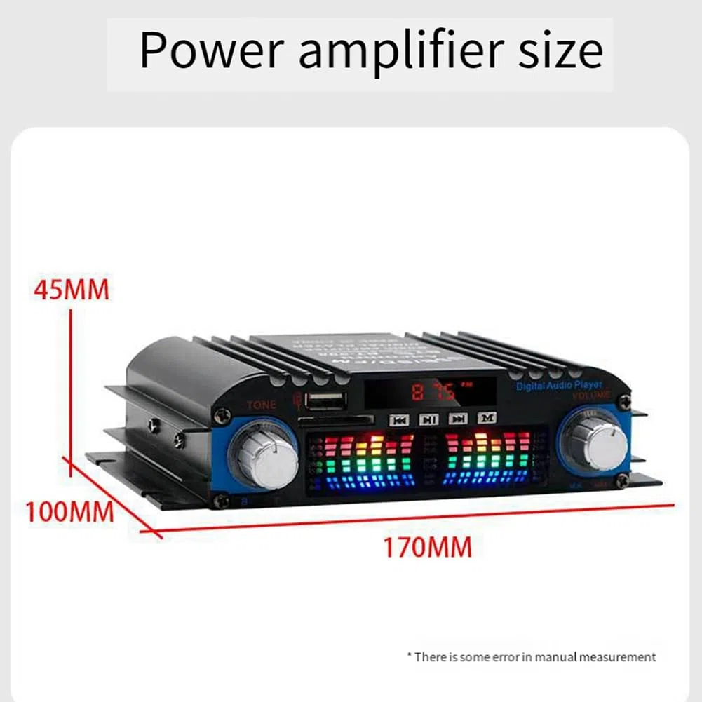 Amplificador de Audio Bluetooth para Coche de Alta Potencia de 4 Canales y 60 W Mini Receptor de Audio EstéReo de Alta Fidelidad para la ModificacióN de Audio del Coche