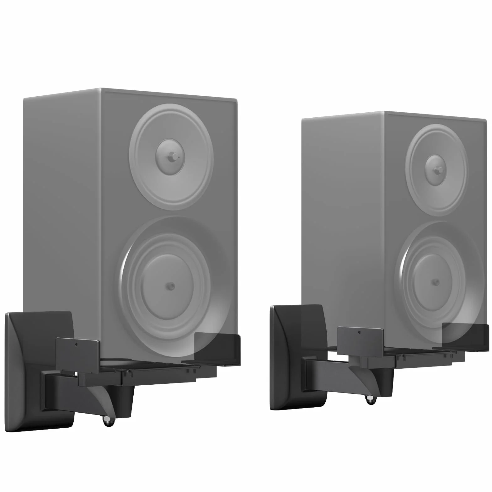 PUTORSEN Soporte de Pared Universal para Altavoz, Doble Cara, Soporte de Pared, inclinación Ajustable para Grandes Altavoces de Sonido Envolvente, soporta hasta 15 kg Cada uno, Color Negro