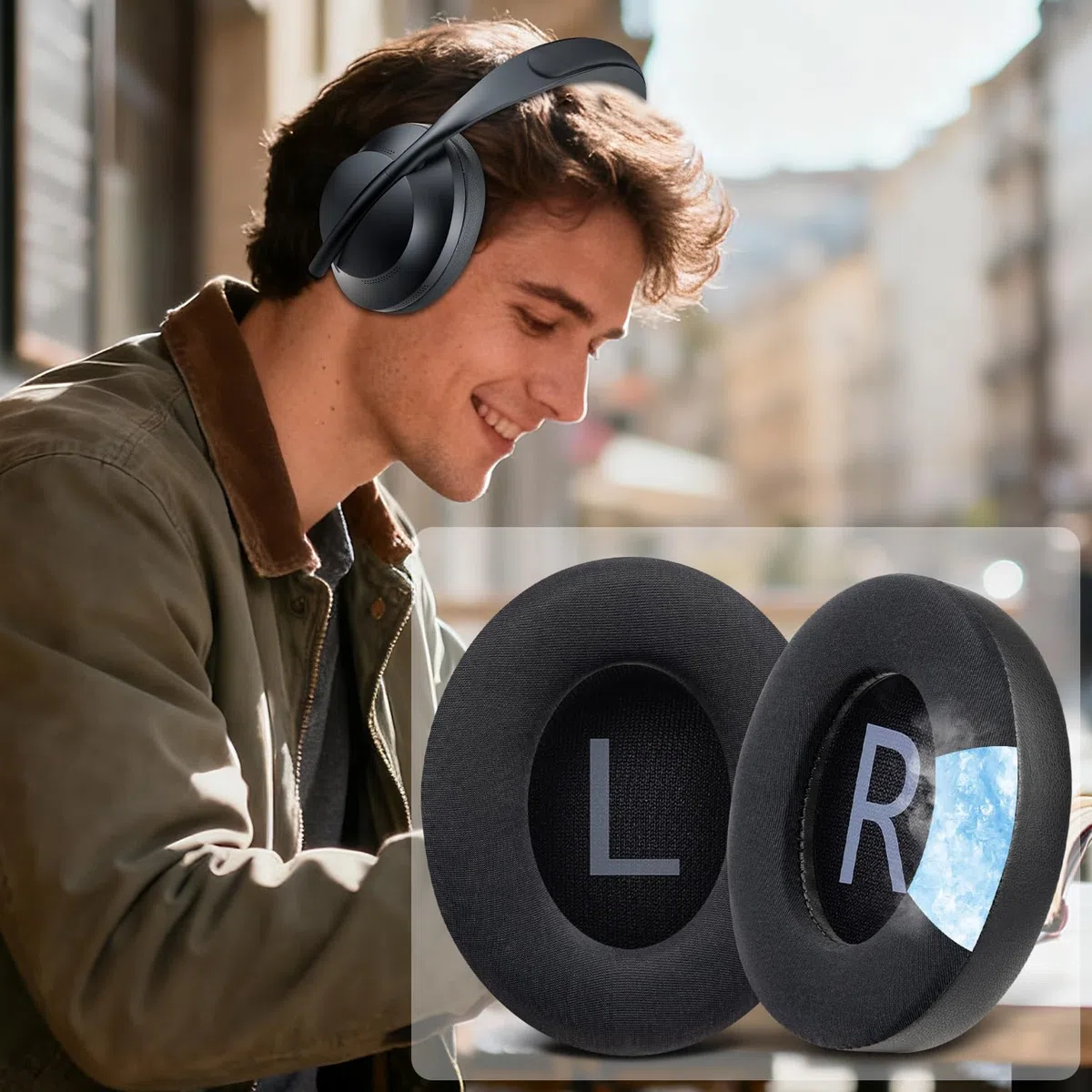 SOULWIT Almohadillas Repuesto de Gel Refrescante para Bose 700 (NC700) Auriculares Inalámbricos, Recambio Almohada Cascos con Espuma de Alta Densidad con Cancelación de Ruido