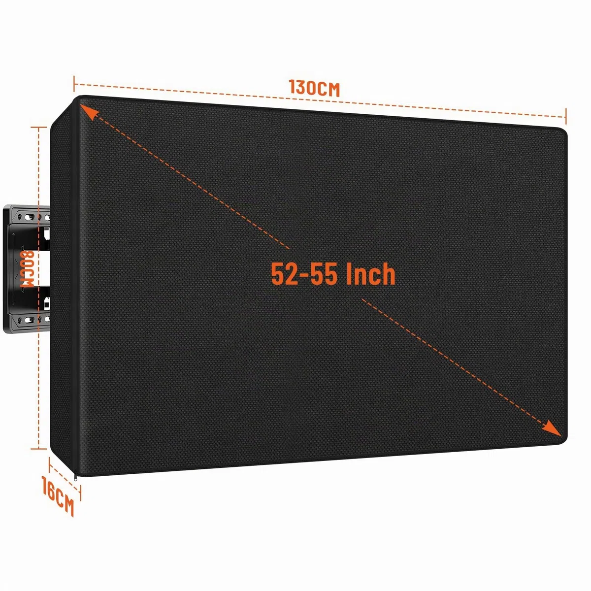 Housse de Protection pour TV d'Extérieur, Protections Écrans TV de 52 à 55 Pouces, en Tissu Oxford 600D, Étanche, Anti-Poussière, Résistante aux Intempéries, Compatible avec Supports Standards