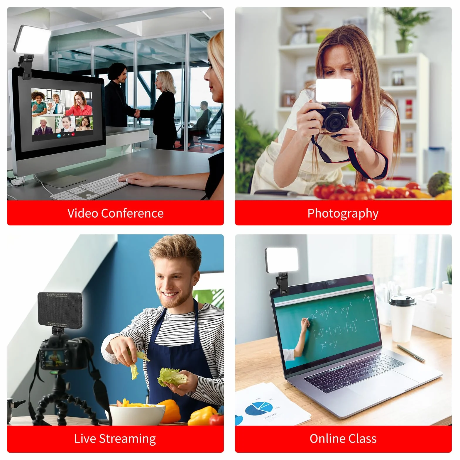 Newmowa Selfie Light, Clip Recargable en la luz del teléfono con Sensor de luz Inteligente para teléfono/portátil/Tableta/cámara, 3 Modos para TikTok/Maquillaje/Selfie/videoconferencia