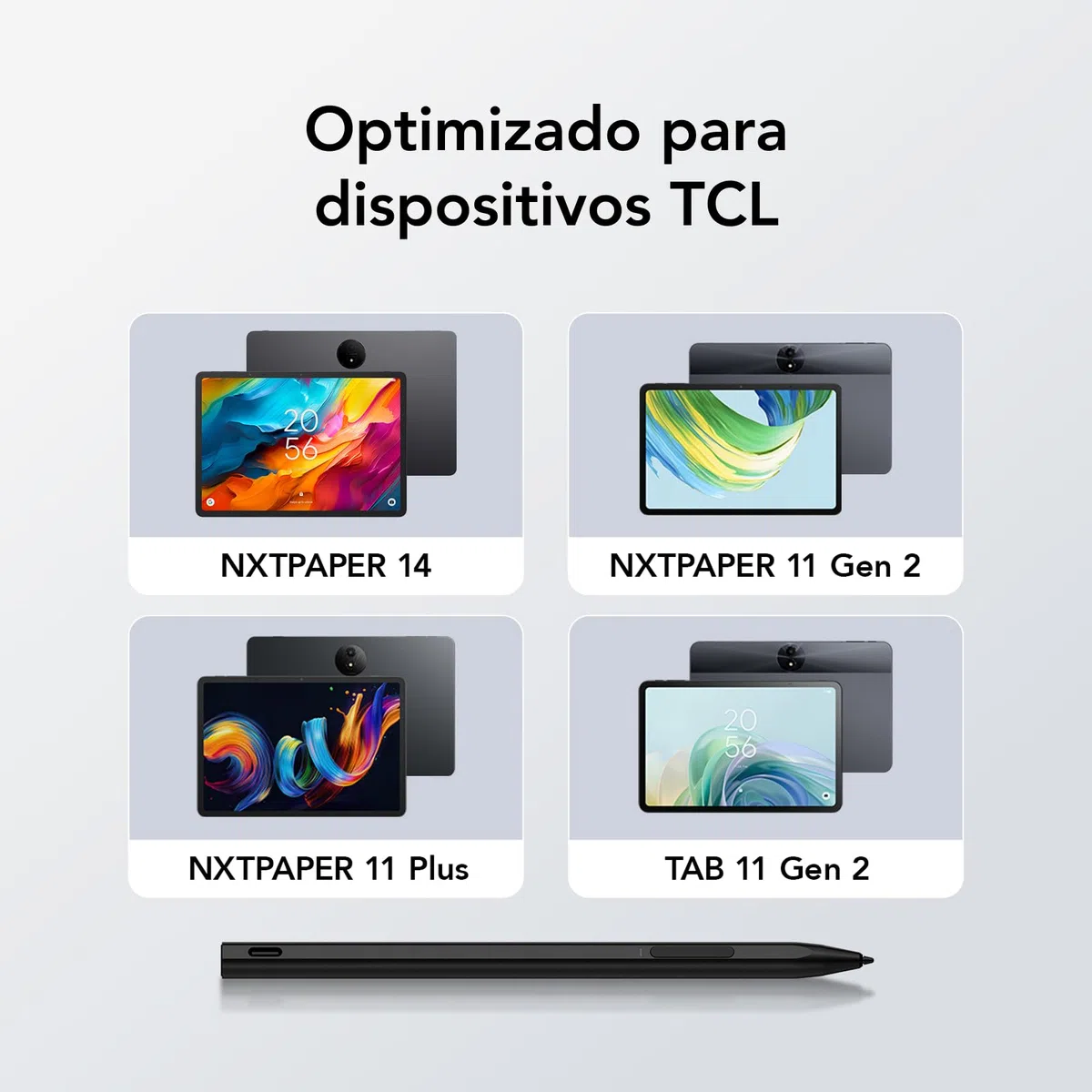 TCL T-Pen Lápiz Stylus EMR | Compatible con NXTPAPER 11 Plus | NXTPAPER 14 | Tab 11 Gen 2 | Tab 11 FE | NXTPAPER 11 | Tab 10 Gen 2 | 4096 Niveles de Presión | para Tablets TCL
