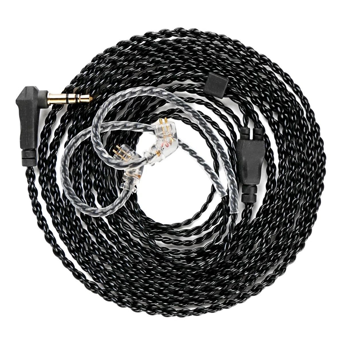 KZ ZS10 Pro - Cable IEM de 1,5 metros, CCZ C01 4N OFC mejorado para auriculares ZSN PRO X, Castor, EDX PRO, ZS12 PRO X, ZS10 PRO-X, ZAR, ZAS, CCA CRA (QDCpins-sin micrófono, negro, 1,5 m)