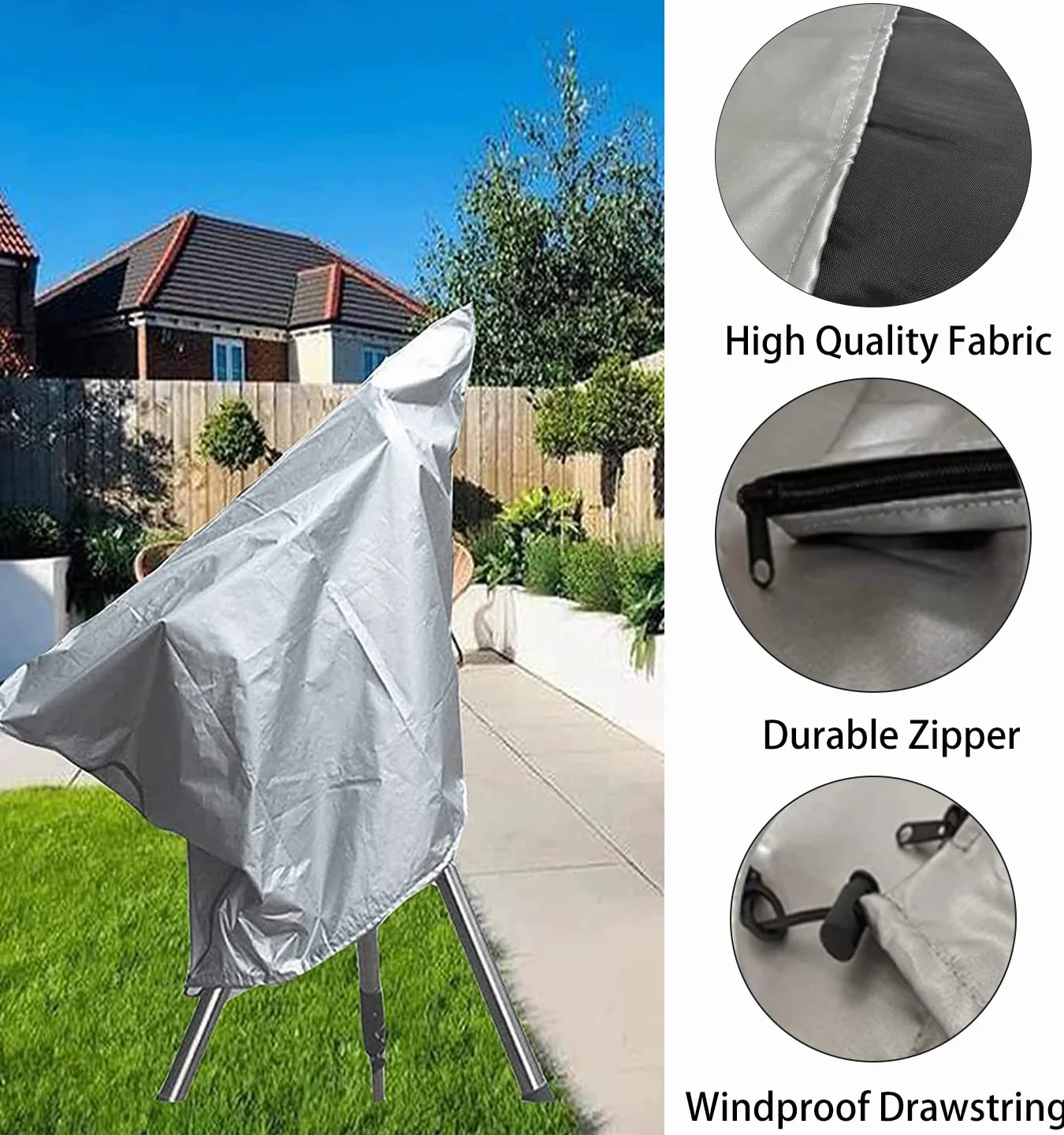 Cubierta telescópica Impermeable a Prueba de Sol para Exteriores, Cubierta de telescopio astronómico con cordón Ajustable para Celestron Skywatcher ZEISS, Plata 39 x 29.5 Pulgadas