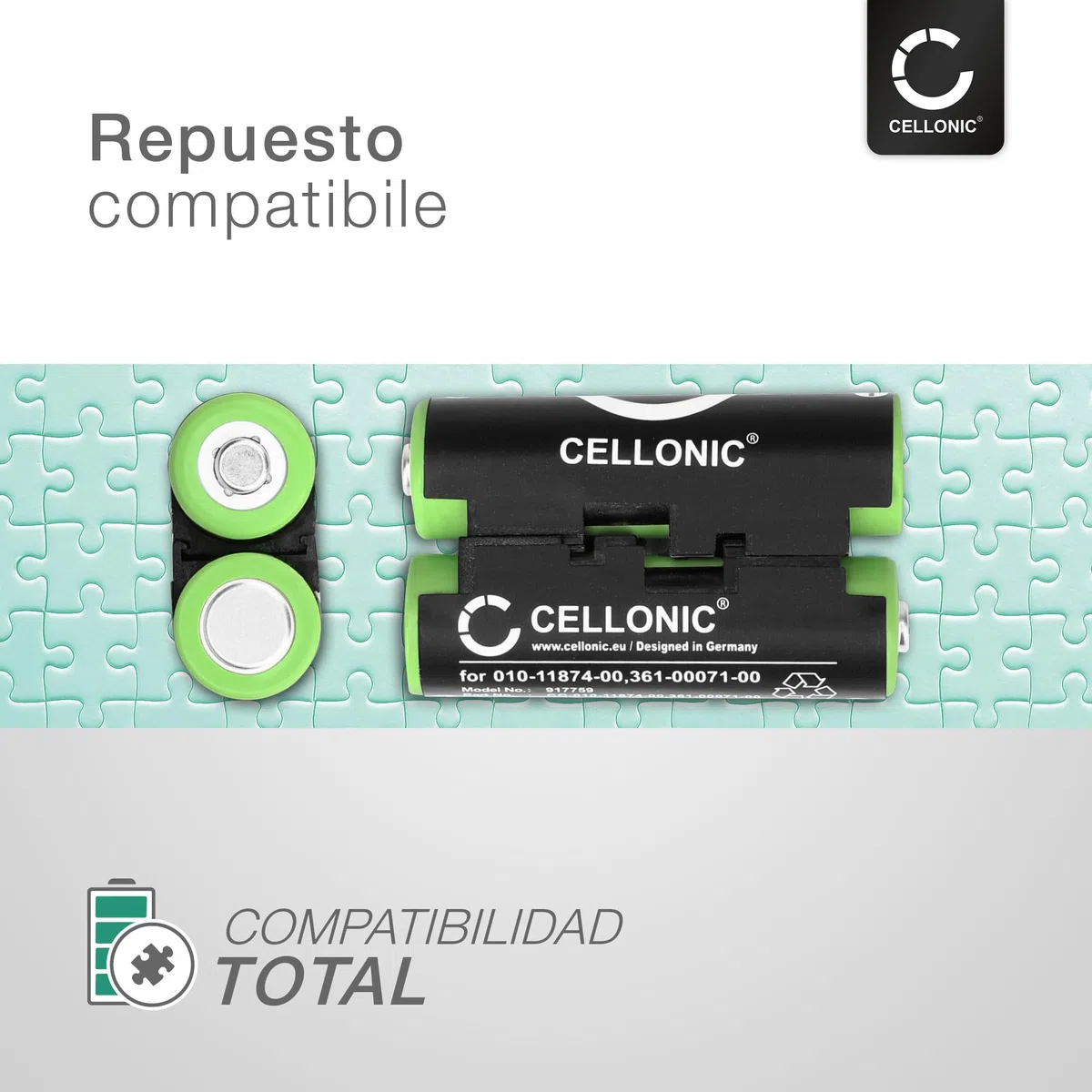 CELLONIC 2X Batería para GPS Navegación Compatible con Garmin Alpha 50, Montana 700, GPSMAP 64s, 010-11874-00 - (2000mAh, 2.4V)