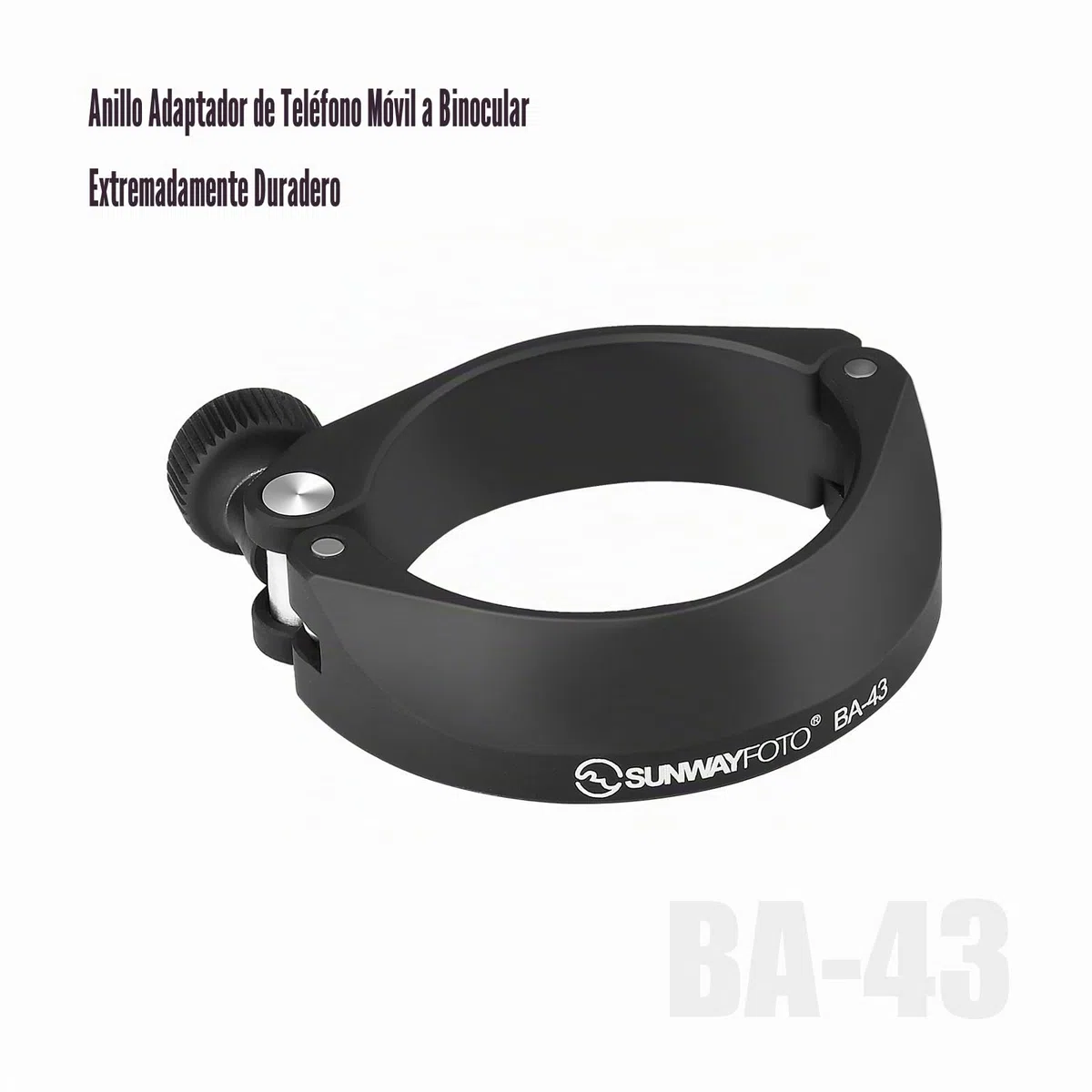 SUNWAYFOTO BA-43 - Adaptador de teléfono móvil para binoculares, soporte universal para smartphone para binoculares, compatible con ocular de diámetro exterior de 38 a 45 mm