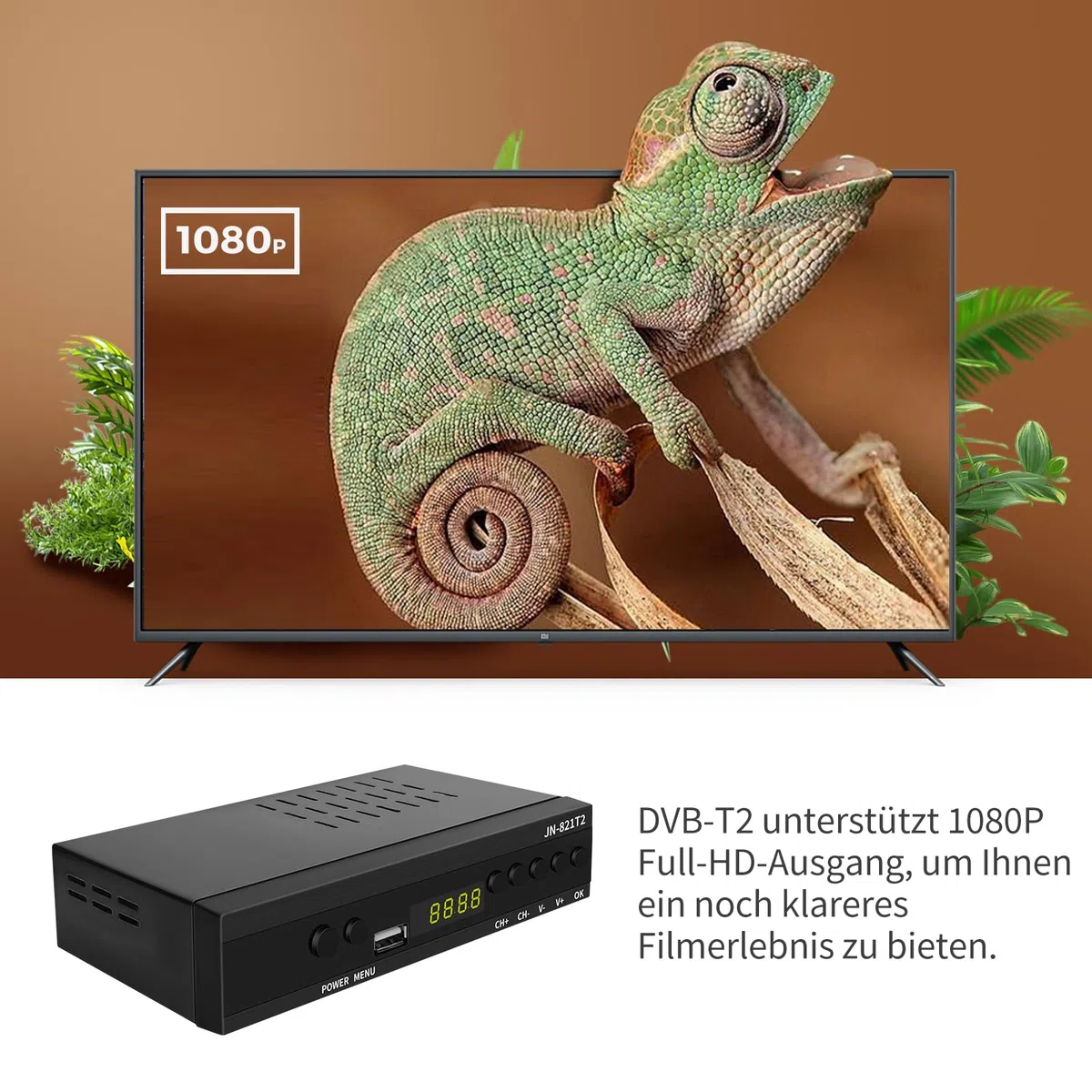 Decodificador TDT HD - DVB-T T2 H.265 HEVC Full HD PVR, HDMI, SCART, USB, Sintonizador de TV Digital Terrestre, decodificador terrestre, Receptor Digital de Alta definición 1080p
