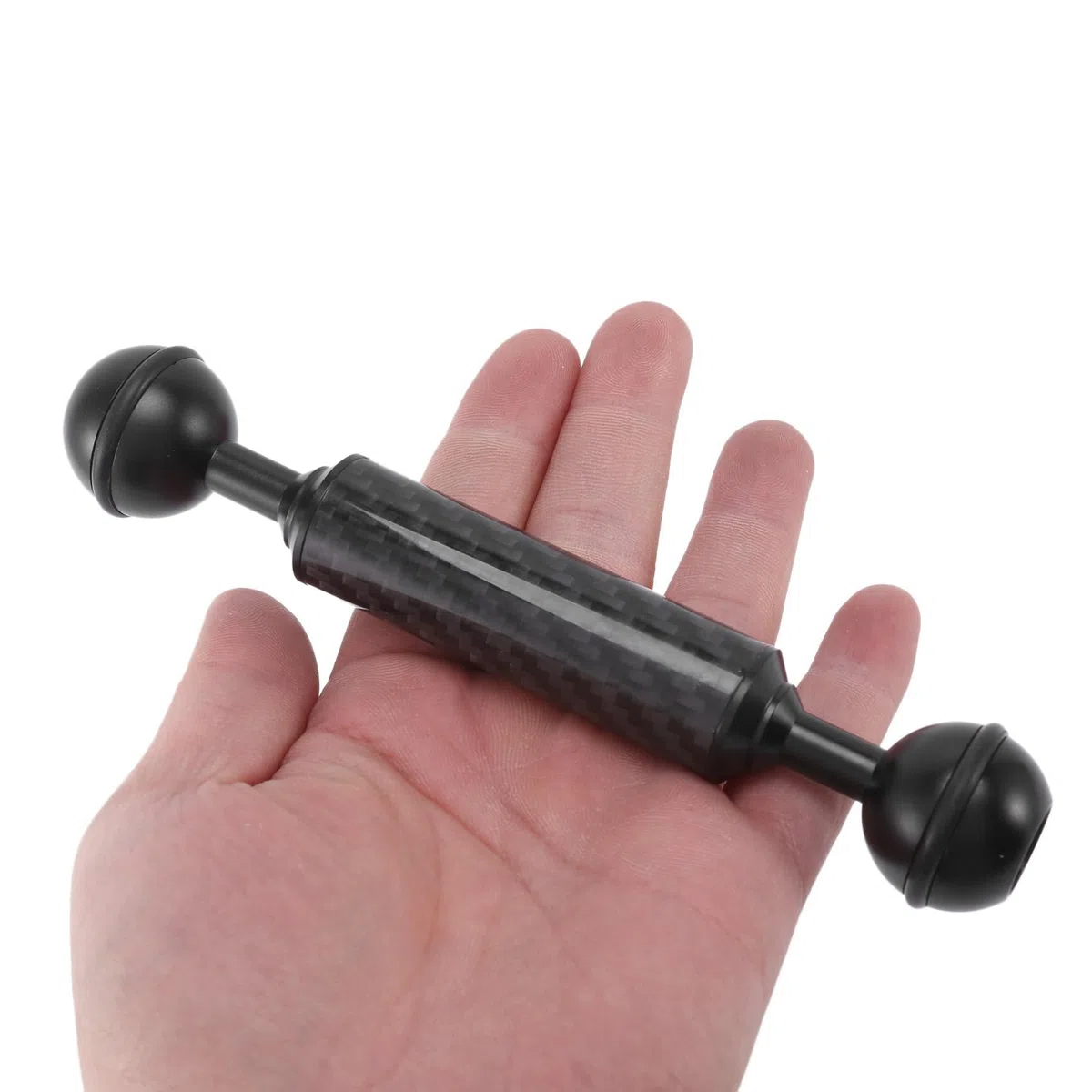 2 brazos de extensión flotantes de fibra de carbono de 1 pulgada para cámara de buceo de doble bola de fotografía D20 mm 5 pulgadas trípode de flotabilidad submarina