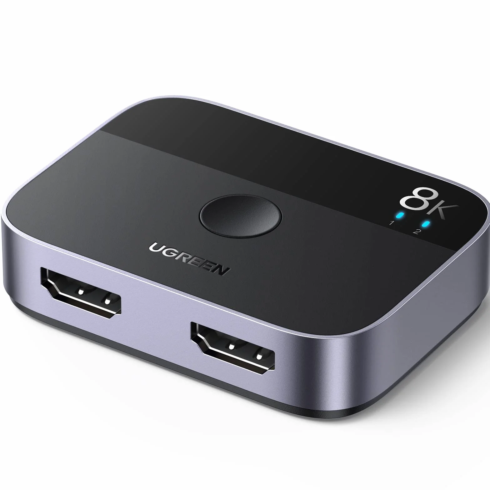 UGREEN Switch HDMI 2.1 8K@60Hz 2 Entradas a 1 Salida, Conmutador 4K@144Hz 2K@240Hz Compatible con Macbook Pro MacMini, BLU-Ray DVD, PS5 PS4, Xbox 360/One, Fire Stick, Chromecast, TV
