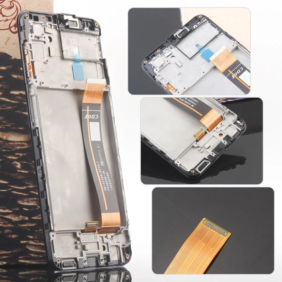 6.6'' Negro + Marco Pantalla LCD para Samsung Galaxy A23 5G SM-A236U SM-A236B SM-A236E Kit de Reparación de Pantalla Táctil Digitalizador con Herramientas