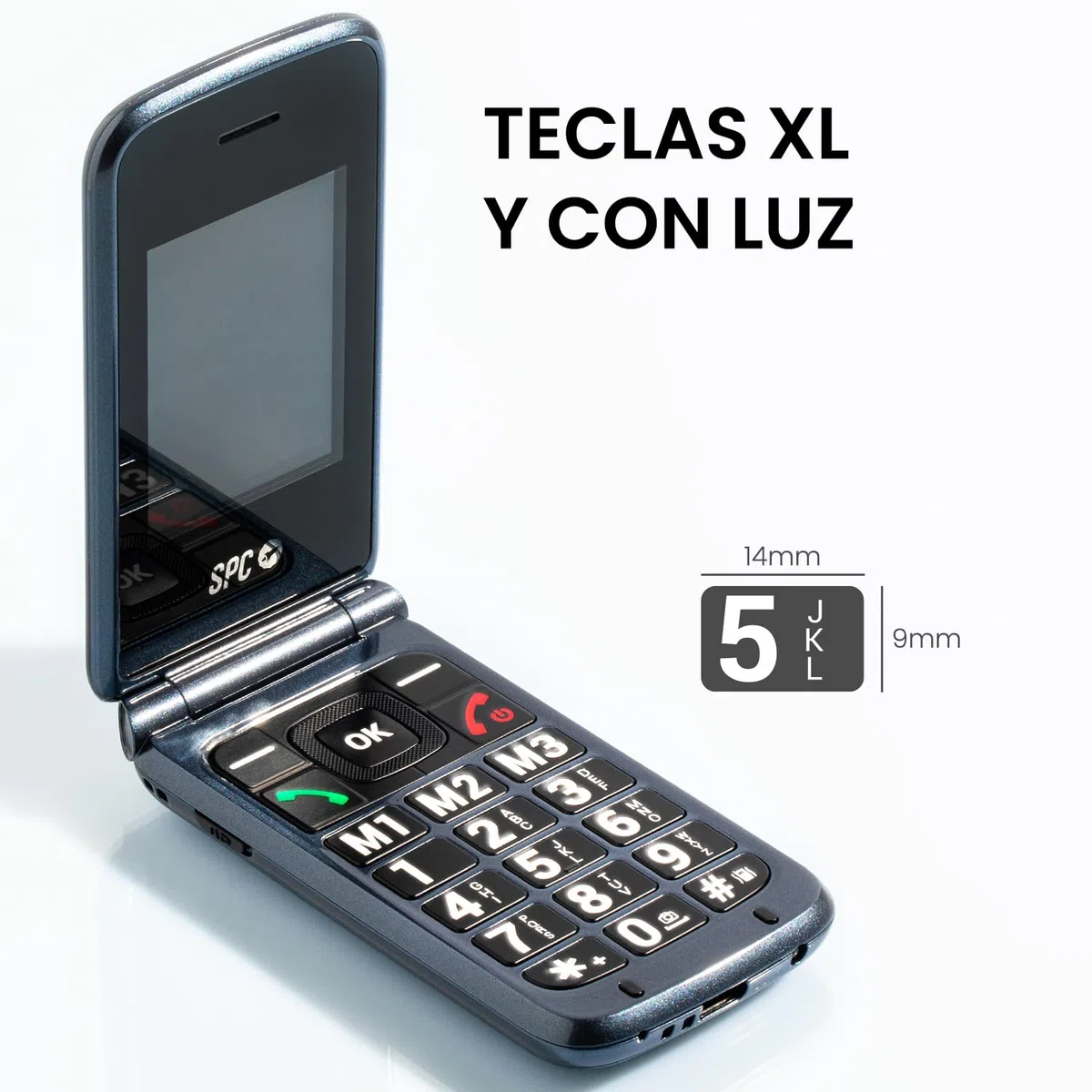 SPC Stella 3 - Teléfono móvil para Mayores con Tapa y 4G | Menú y Teclas Grandes | Botón SOS, configuración remota, Compatible audífonos y Volumen 103dB | Base de Carga y 3 memorias directas, Negro