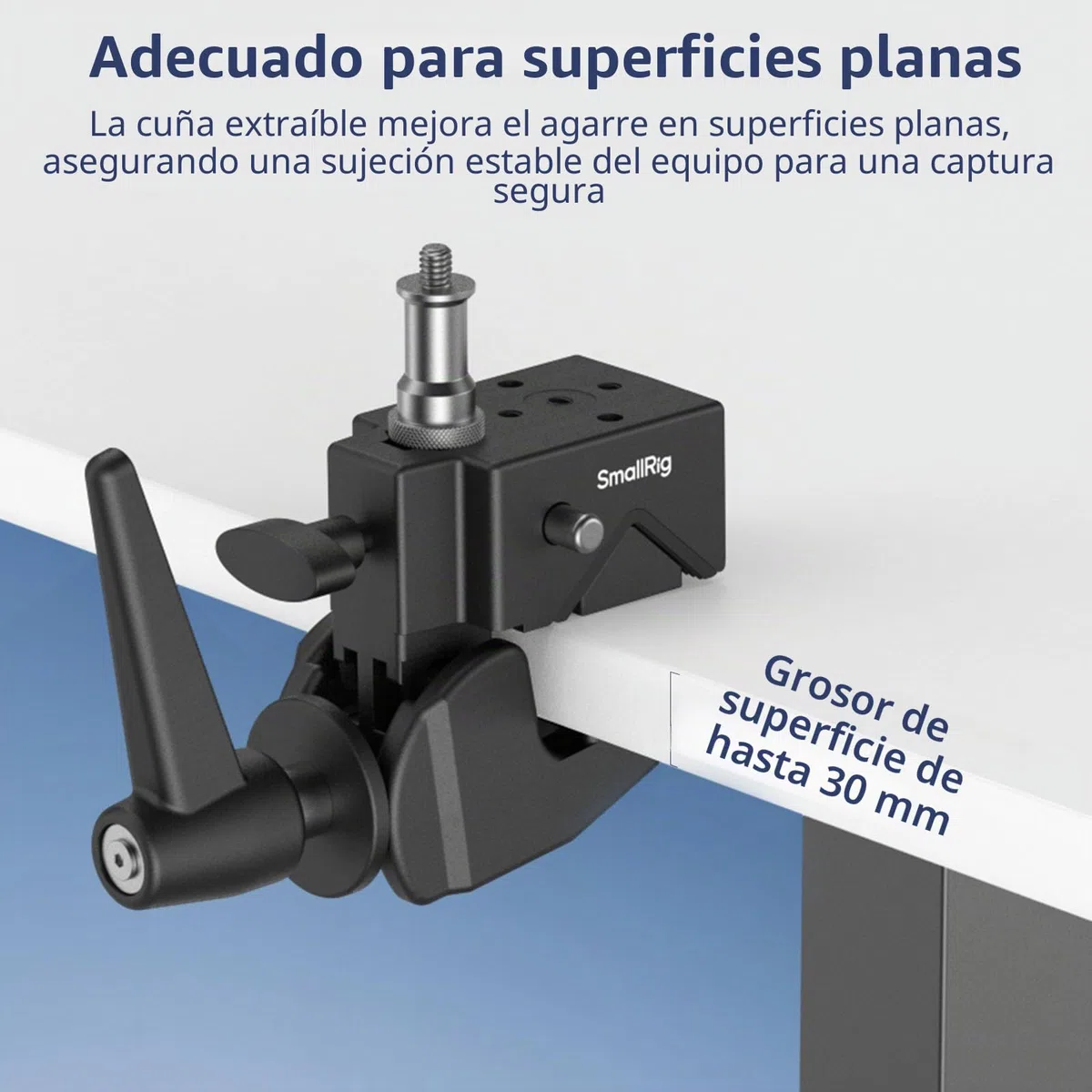 SMALLRIG Kit de Super Pinzas (2 uds) - Carga Máx. 15kg/33lb, con Tornillos 1/4"-20 y 3/8"-16 en Base de 5/8", para Tubos Redondos y Superficies Planas - 5318