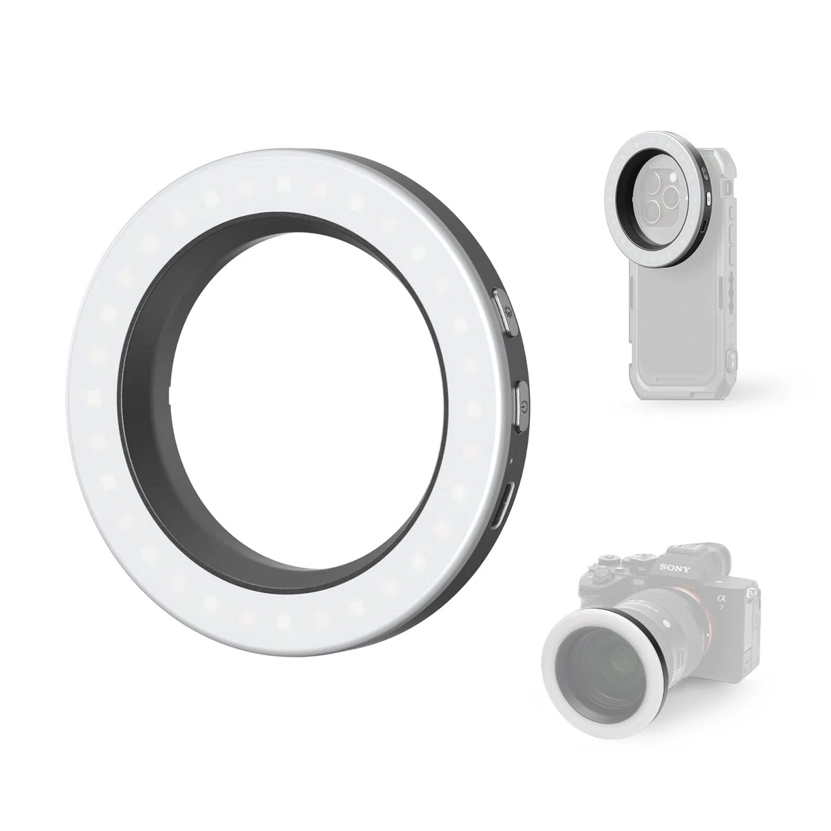 SMALLRIG Anillo de Luz LED para Video Vibe P30 de 67 mm, Luz Bicolor Compacta del Tamaño de un Polvo con Alto CRI ≥90, Compatible con Soportes/Estuches/Lentes para Teléfonos de 67 mm - 4873