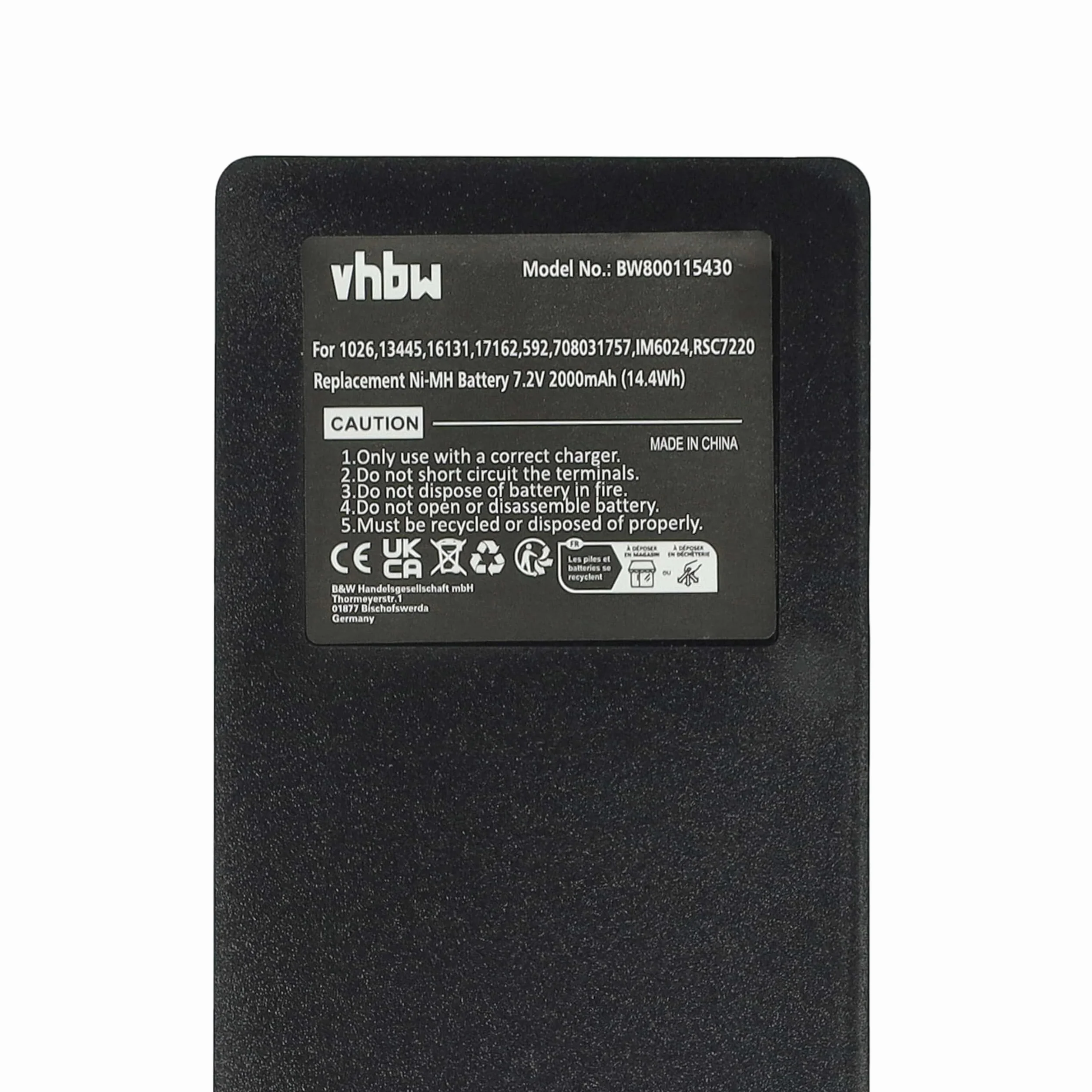 vhbw Batería Compatible con Scanreco Palfinger, Mini, Maxi, Marrel 500, HMF Mando a Distancia Industrial (2000 mAh, 7,2 V, NiMH) - Negro